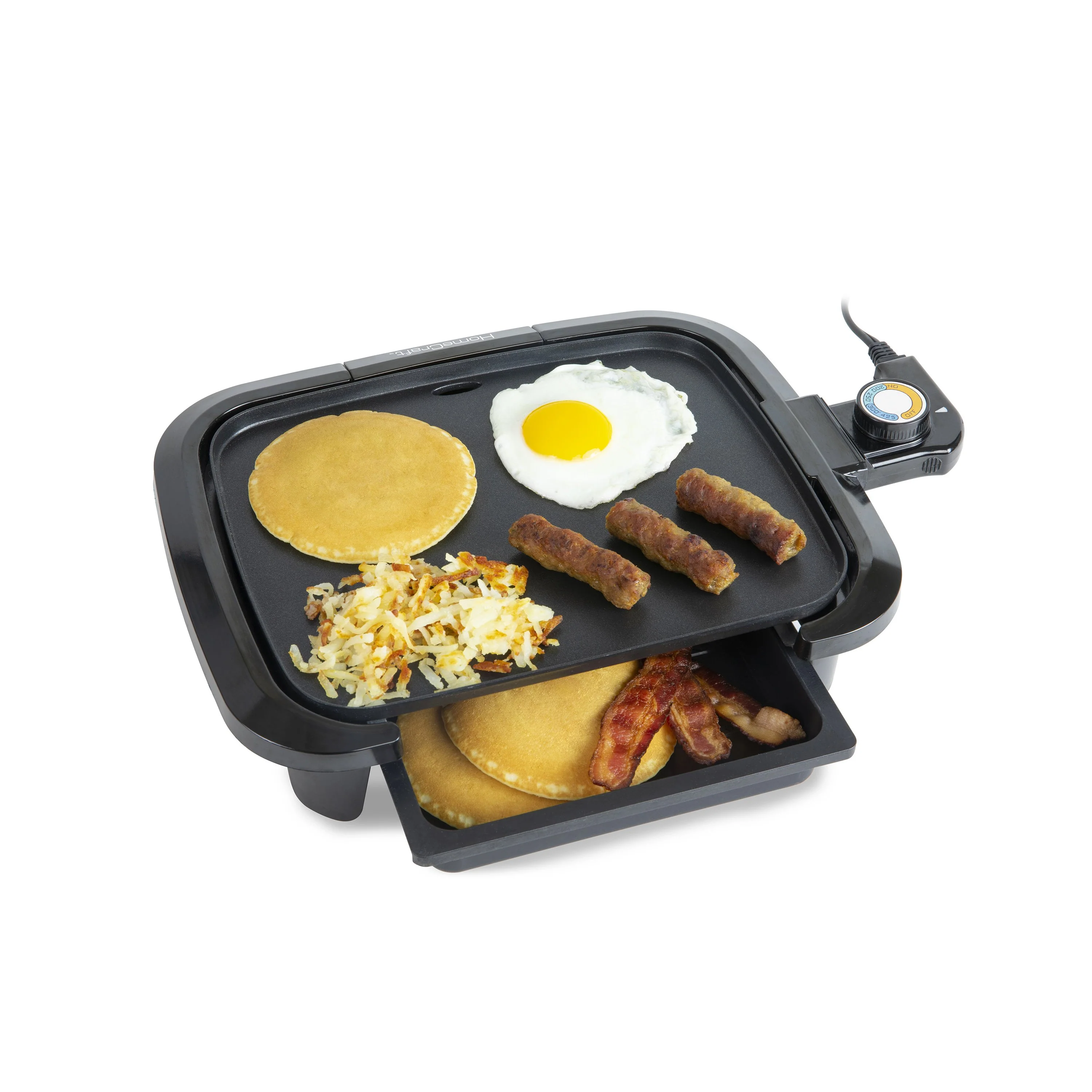 HomeCraft Non-Stick Griddle With Warming Drawer - Inhomebuy