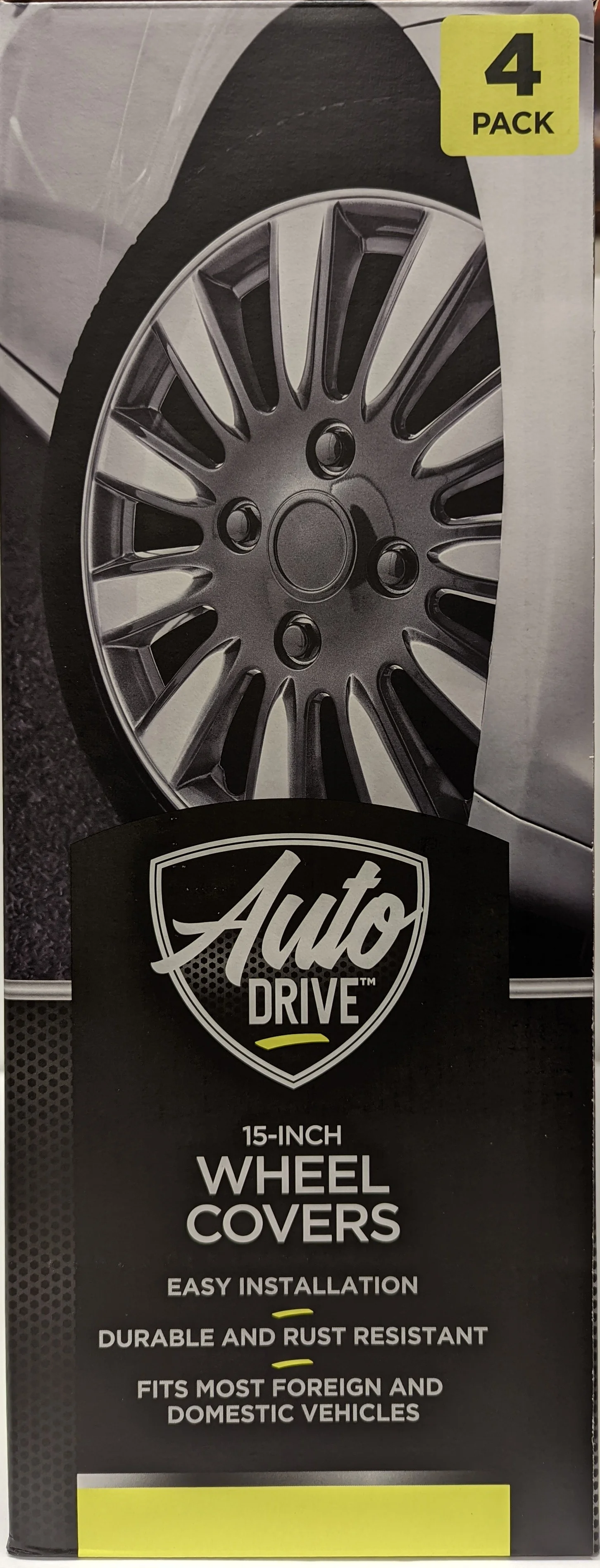 15-in Wheel Cover in Silver and Charcoal Finish, Auto Drive Brand, Manufacturer Part Number KT1011-15S/CHR - Inhomebuy