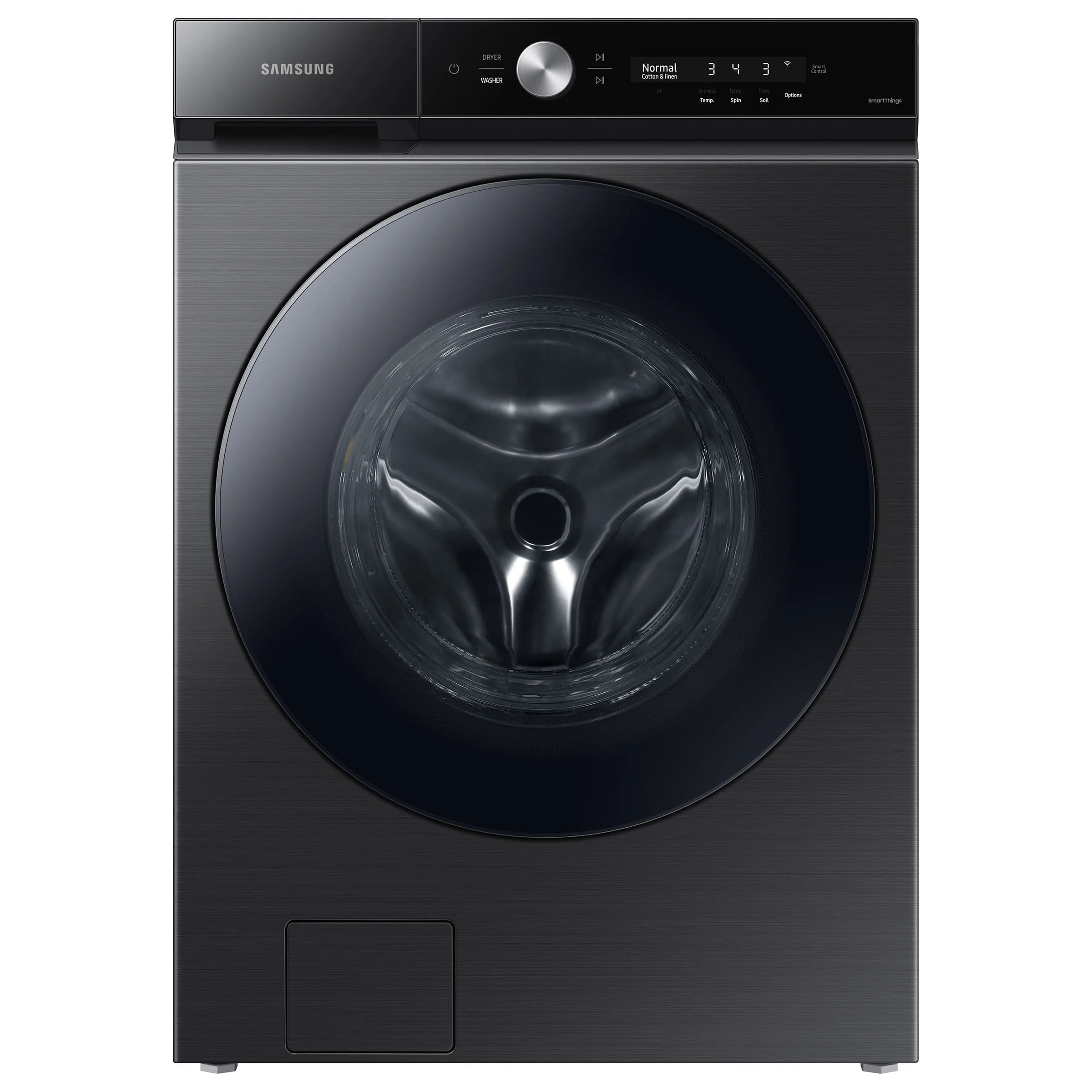 SAMSUNG BESPOKE 27 IN. 6.1 CU. FT. BLACK STAINLESS STEEL FRONT LOAD WASHER WITH SUPERSPEED FEATURE - - Inhomebuy