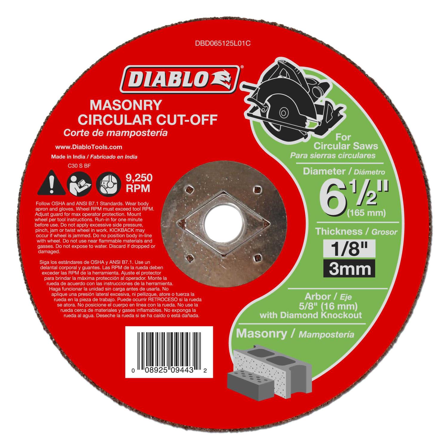 Diablo 6-1/2 Finishing Saw Blade 40 D0641X - Inhomebuy