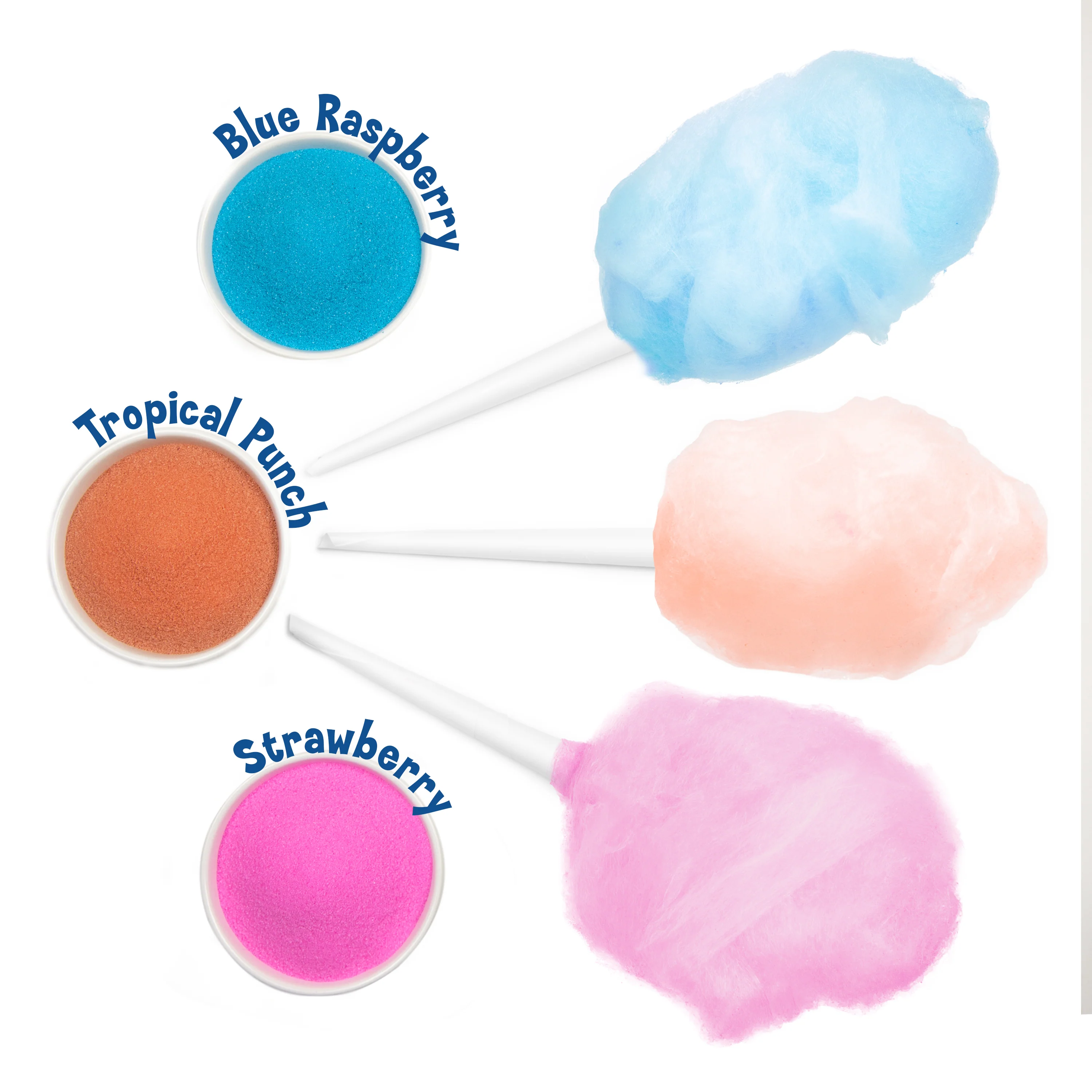 Kool-Aid Cotton Candy Flossing Sugar �?Blue Raspberry, Strawberry, Tropical Punch �?3 Pack - Inhomebuy