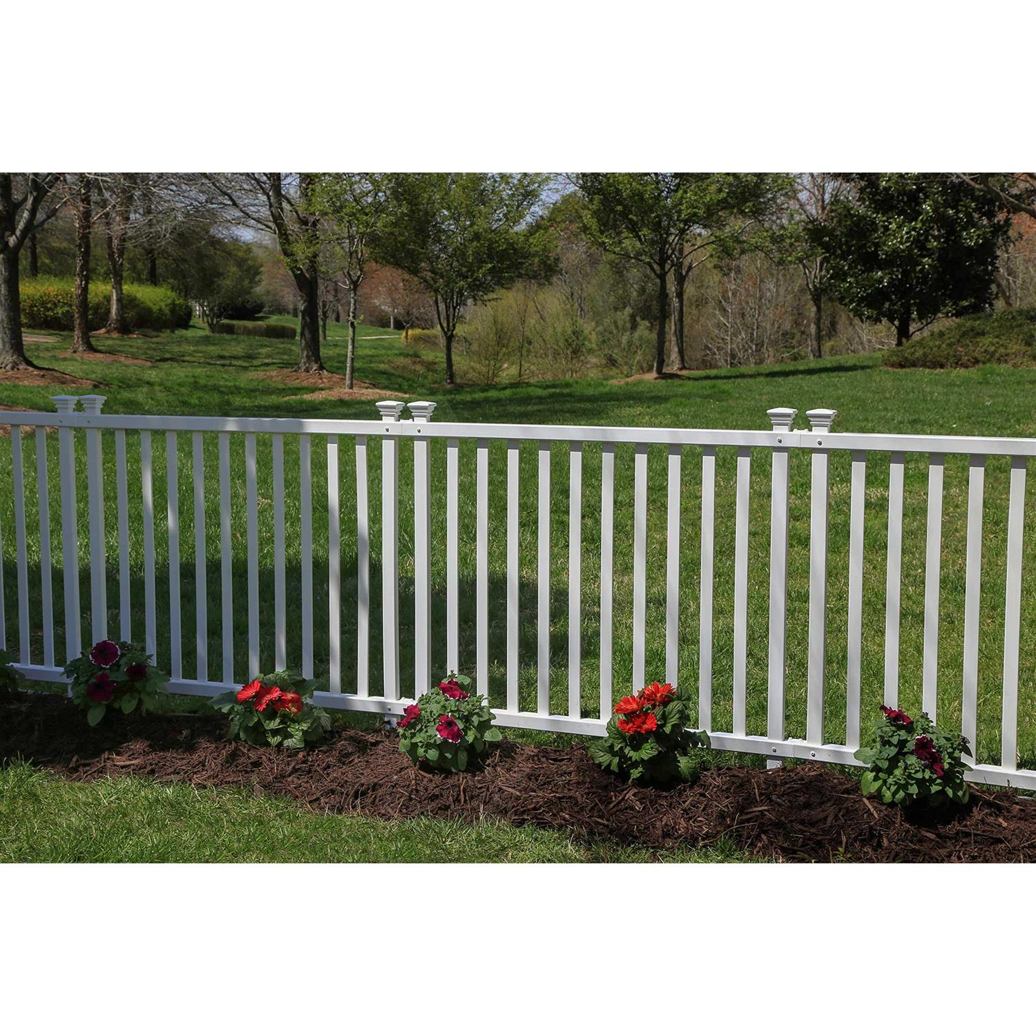 Zippity Outdoor Products All American Vinyl Picket Fence with No-Dig Steel Pipe Anchor Kit - Inhomebuy