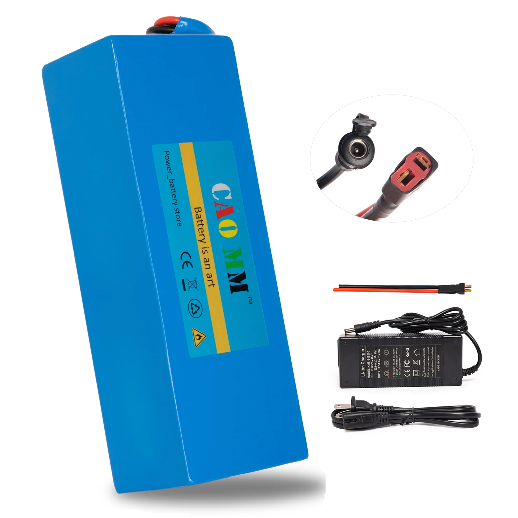 48V 10Ah Ebike Battery with Charger XT90 48V Scooter Lithium Battery for 1000W Electric Bike Motor - Inhomebuy