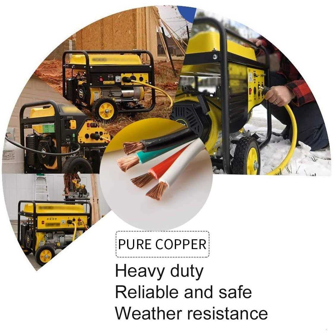 Yodotek Heavy Duty Generator Locking Power Cord NEMA L14-30P/L14-30R,4 Prong 10 Gauge Sjtw Cable - Inhomebuy