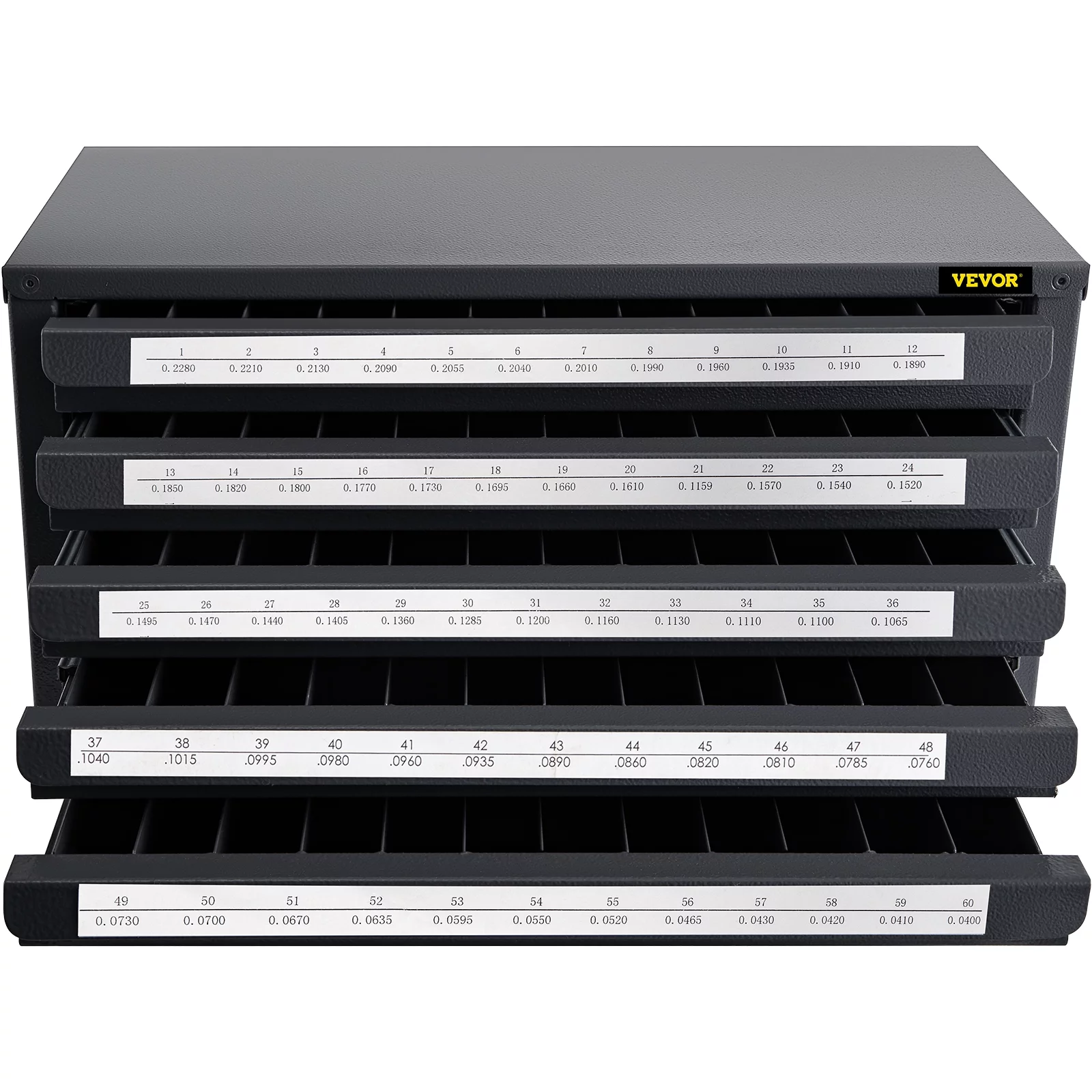 VEVOR Drill Bit Dispenser Cabinet, Five-Drawer Drill Bit Dispenser, 1/2