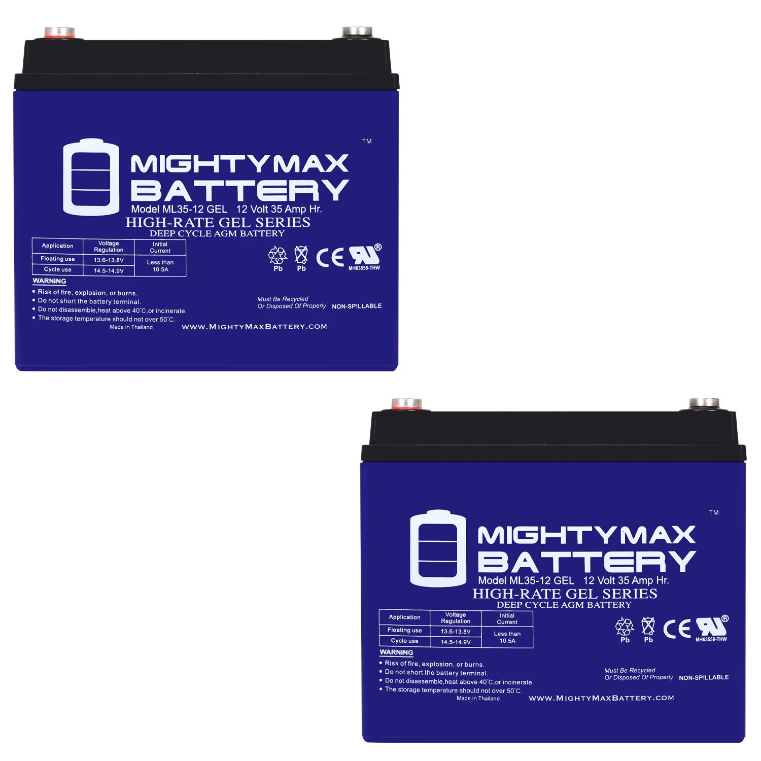 12V 35AH GEL Replacement Battery for Xtreme Deep Cycle - Inhomebuy