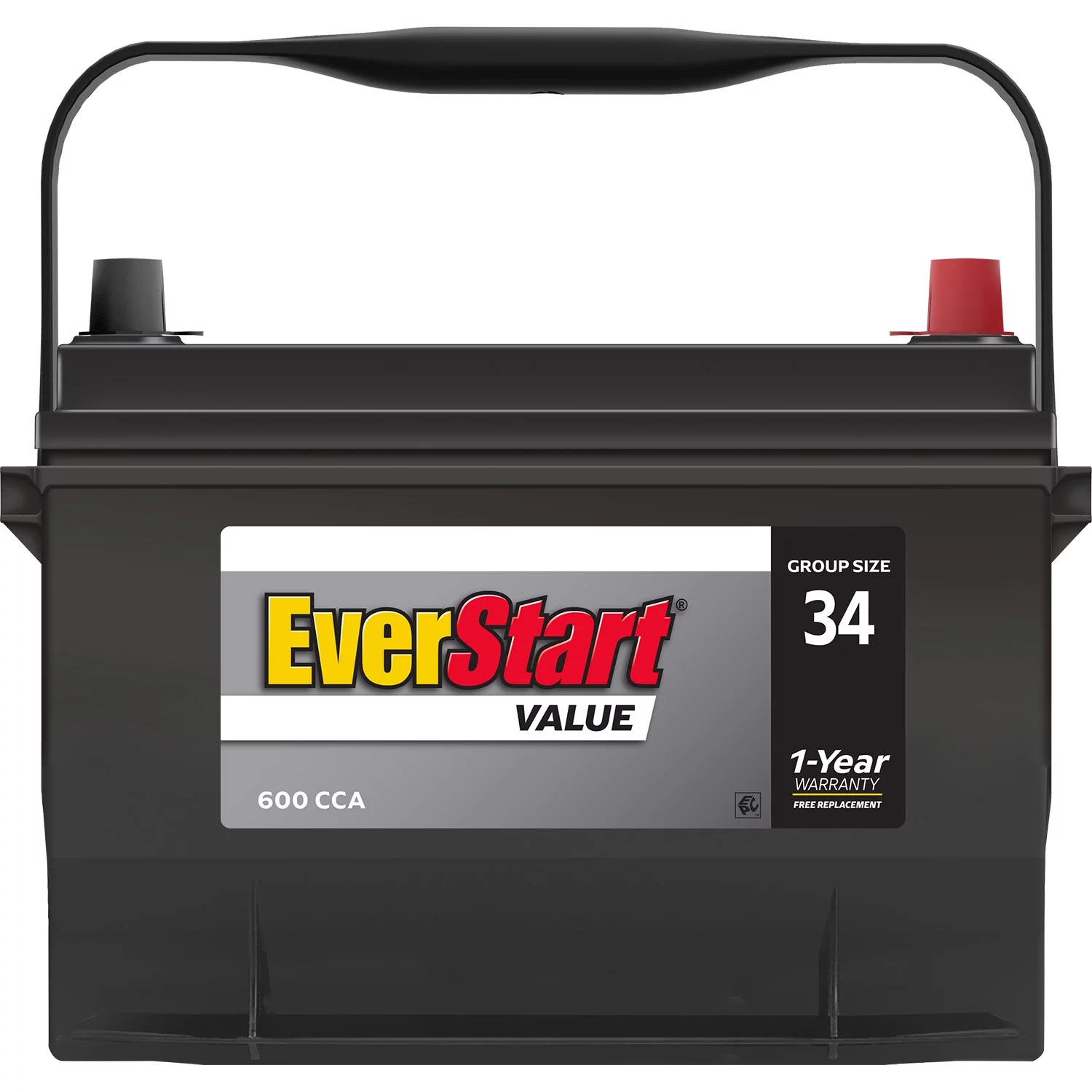 EverStart Value Lead Acid Automotive Battery, Group Size 34 12 Volt, 600 CCA - Inhomebuy