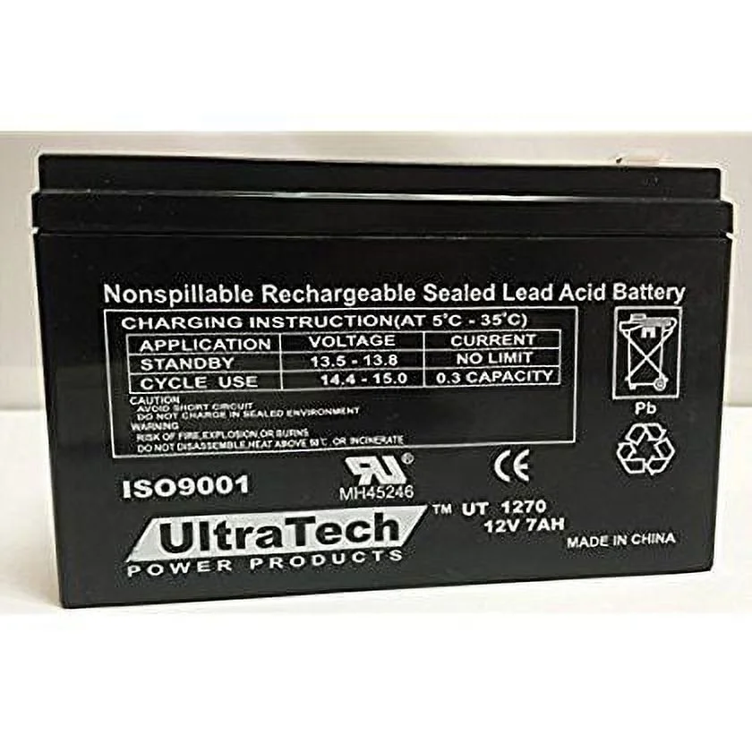 UltraTech UT1270 12V 7 Ah Sealed Lead Acid Alarm Battery UT-1270 - Inhomebuy