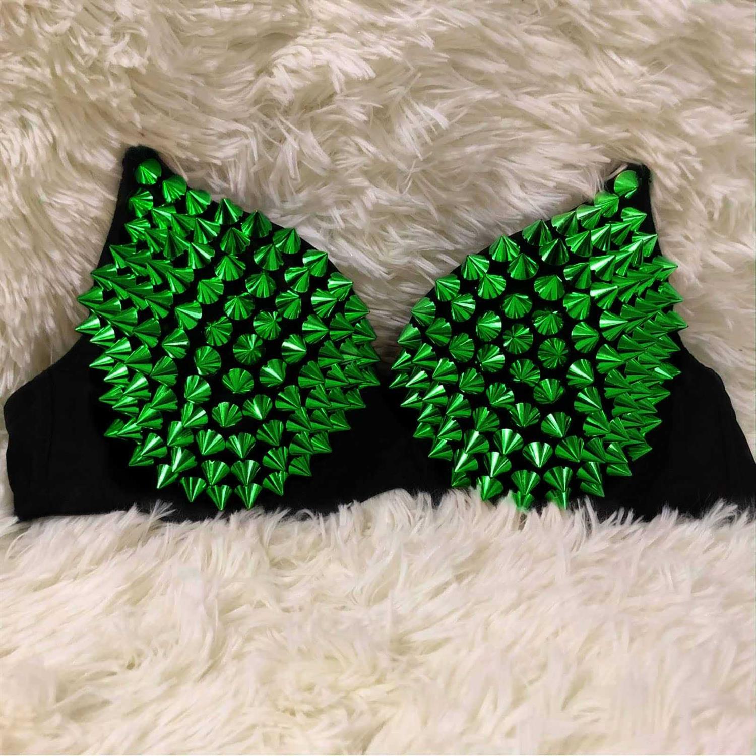 Yhsheen 1 Yard Sew Stitch On Spike Stud Rivet Flat-Back Punk Rock Trim Ribbon mesh Bead Craft - Inhomebuy