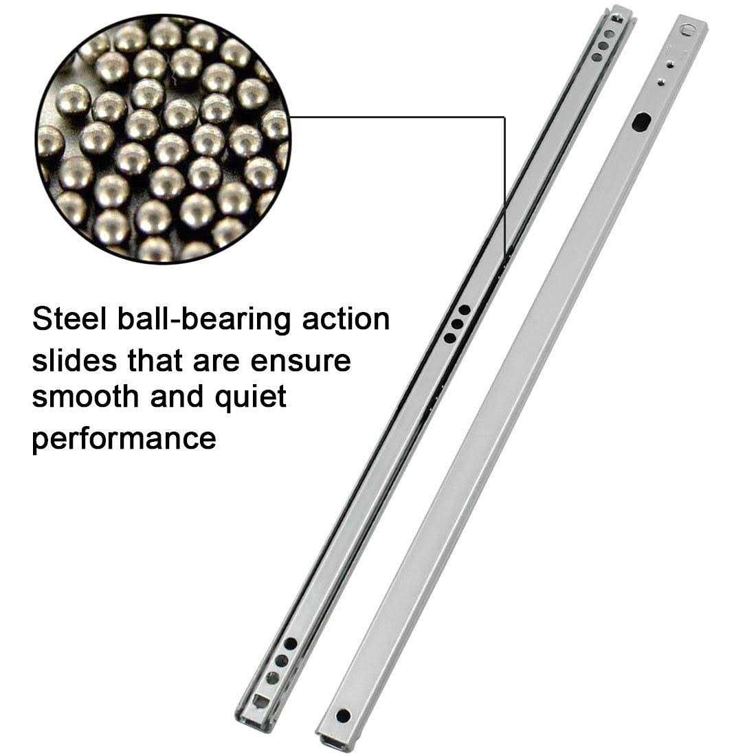 yoohey Metal Drawer Slides Ball Bearing Two Way Slide Track Rail 0.7 inch Wide - Inhomebuy