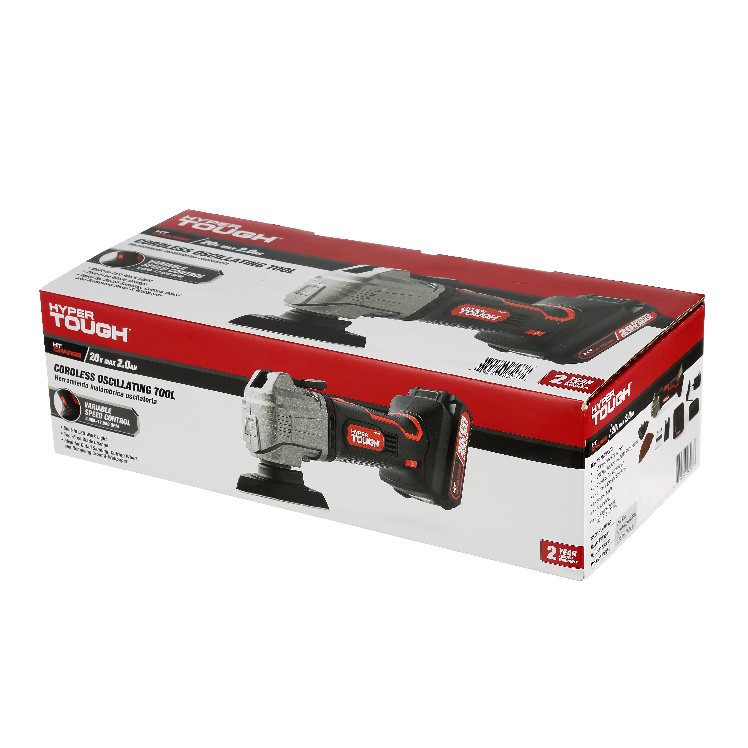 Hyper Tough 20V Max Lithium-Ion Oscillating Power Tool with 2.0 Amp Hour Battery & Charger - Inhomebuy