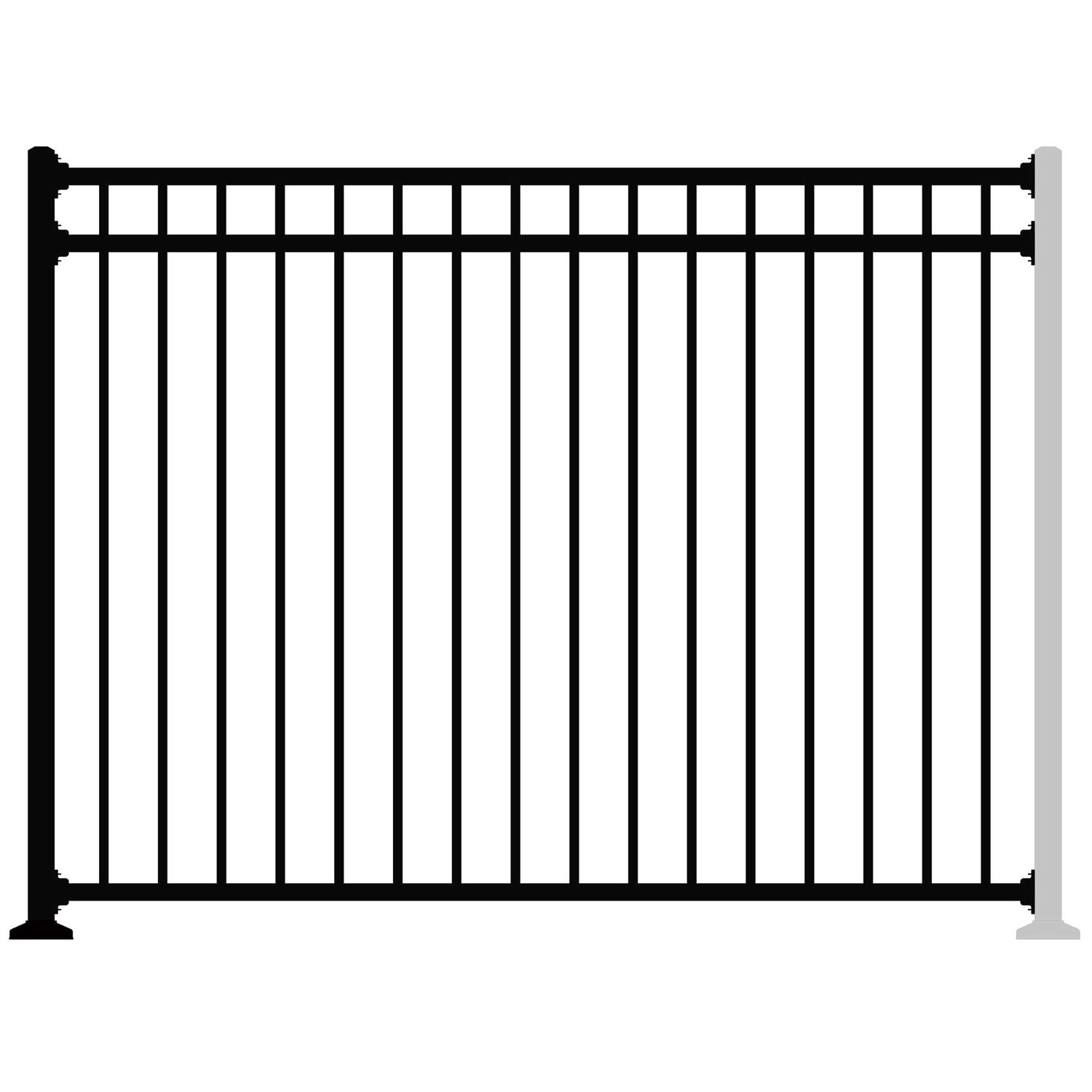 Xcel Black Steel Anti-Rust Fence Gate Flat End Pickets 4ft W x 5ft H - Inhomebuy