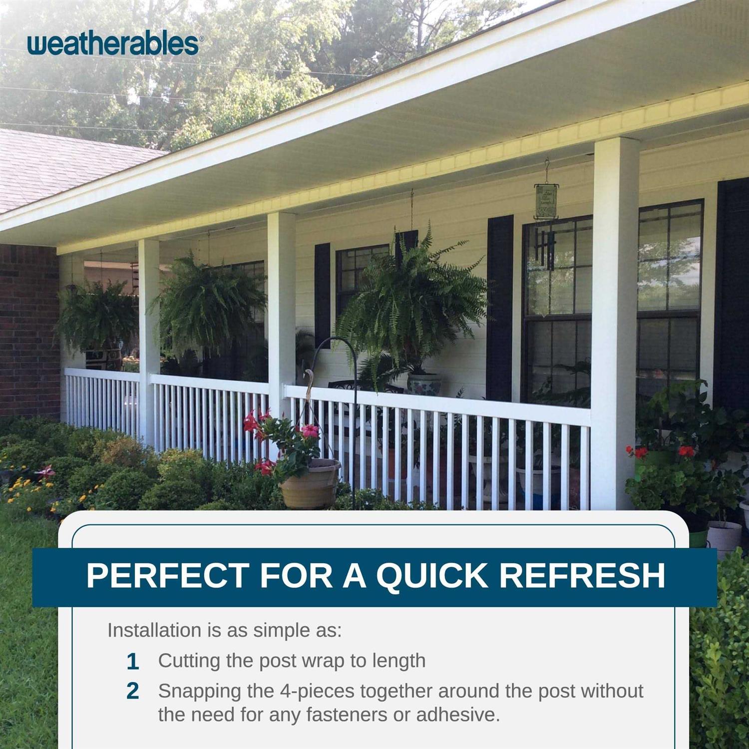 Weatherables Augusta 6 ft. H x 8 ft. W White Vinyl Privacy Fence Panel Kit - Inhomebuy