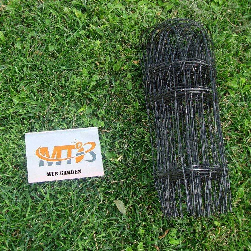 MTB Supply MTB Black PVC Coated Welded Wire Mesh Garden Economy Fence 1 Inch x 1 Inch 16GA - Inhomebuy