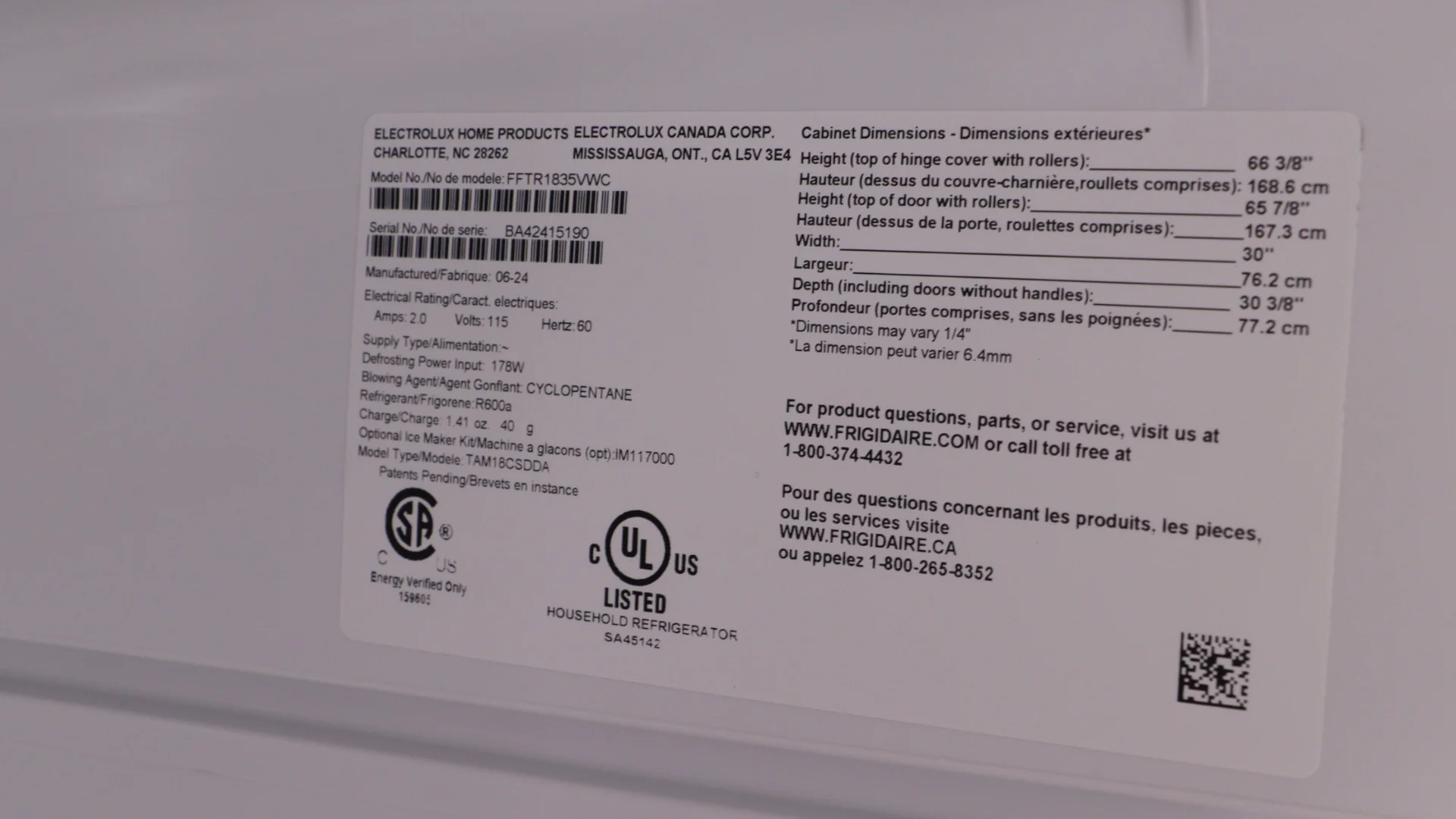 Frigidaire 30in. 18.3 cu. ft. Stainless Steel Top Freezer Refrigerator - FFTR1835VS - Inhomebuy