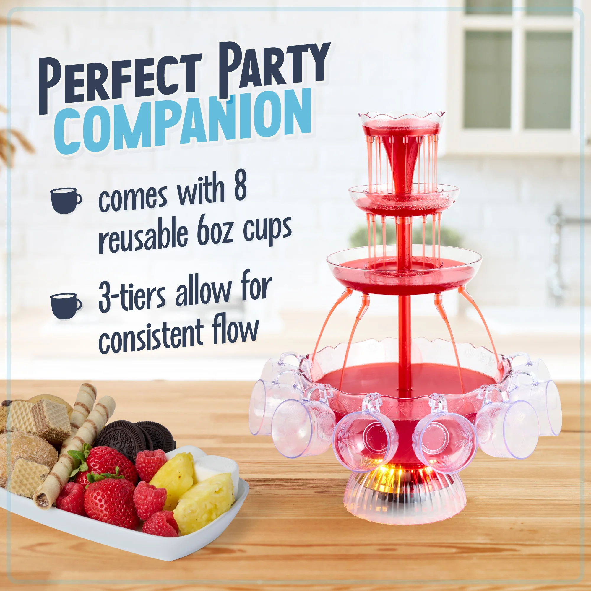 3-Tier Lighted Party Fountain - Inhomebuy
