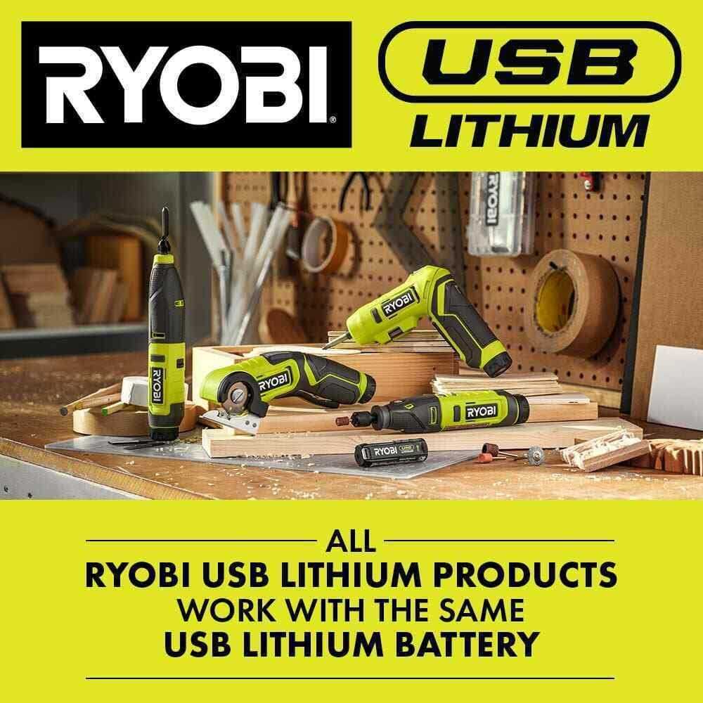 RYOBI USB Lithium Power Carver Kit USB Lithium 2.0 Ah Rechargeable Battery - Inhomebuy