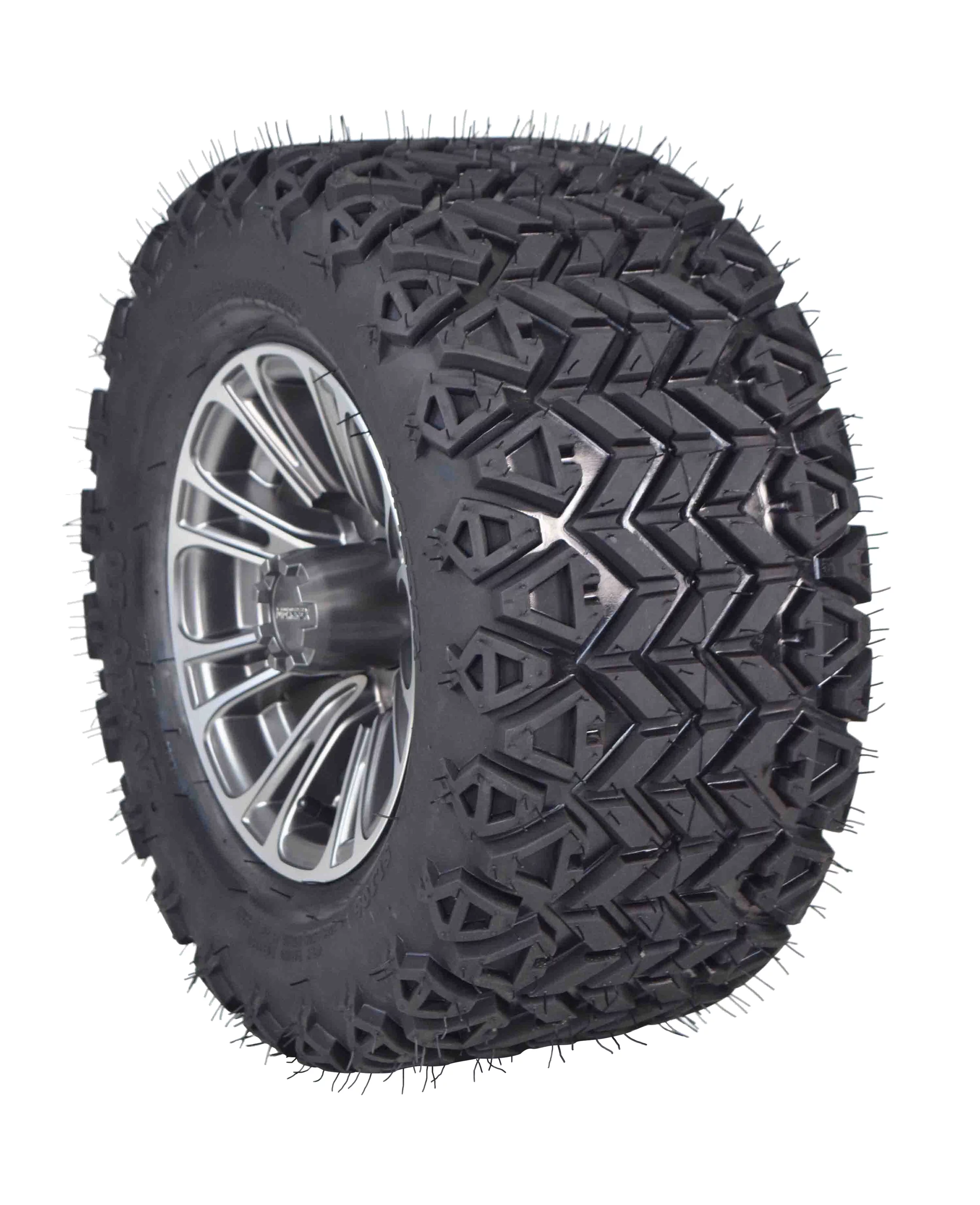 MASSFX 20x10-10 Golf Cart Turf Tire & Gun Metal Wheel Kit A238 10x7 4/101.6 - Inhomebuy