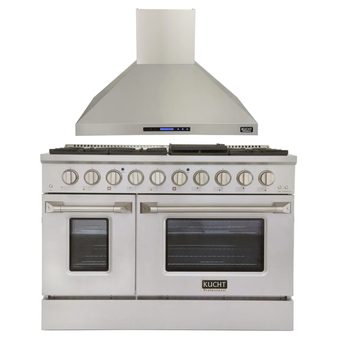 Kucht Professional 48 in. 6.7 cu ft. Natural Gas Range & Range Hood Package, AP-KNG481-S - Inhomebuy