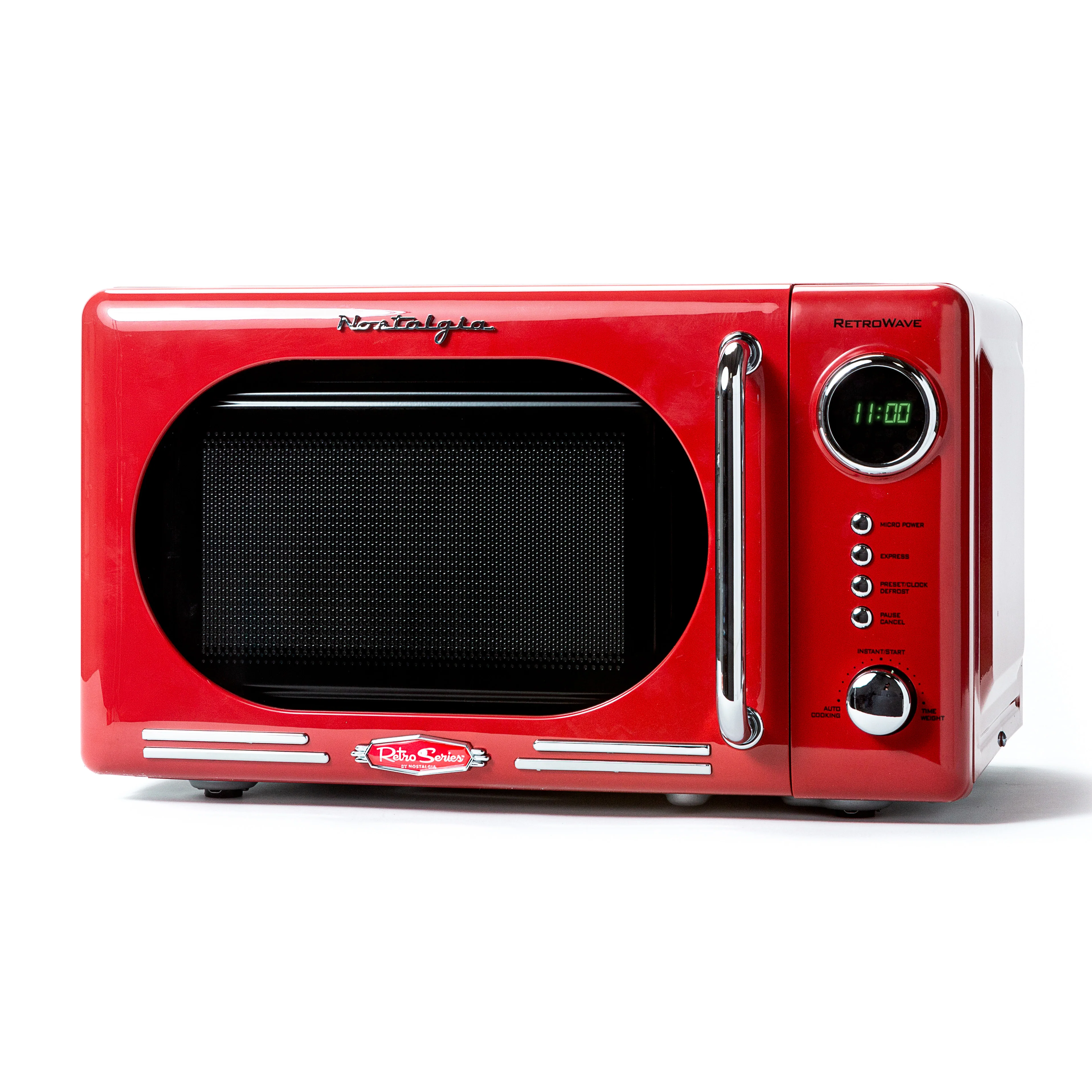 Retro 0.7 Cubic Foot 700-Watt Countertop Microwave Oven - Retro Red - Inhomebuy