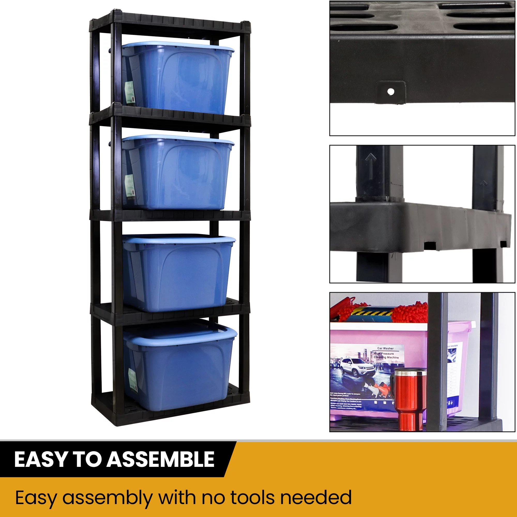 Hyper Tough 5-Tier Shelving Unit, W30 x D14 x H75