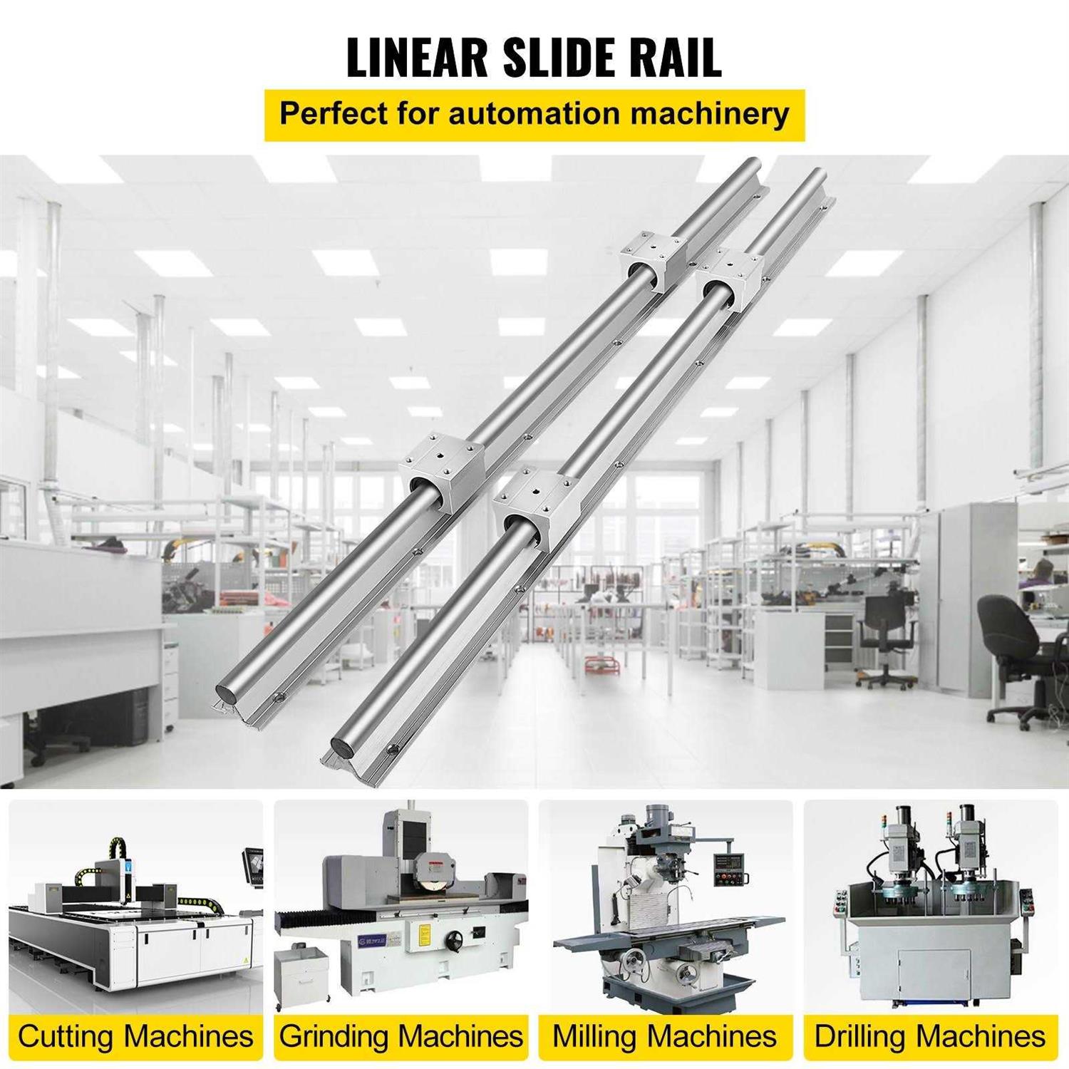 VEVOR Linear Rail Set, SBR20 2 PCS SBR20 4 PCS SBR20UU Slide Blocks, Linear - Inhomebuy