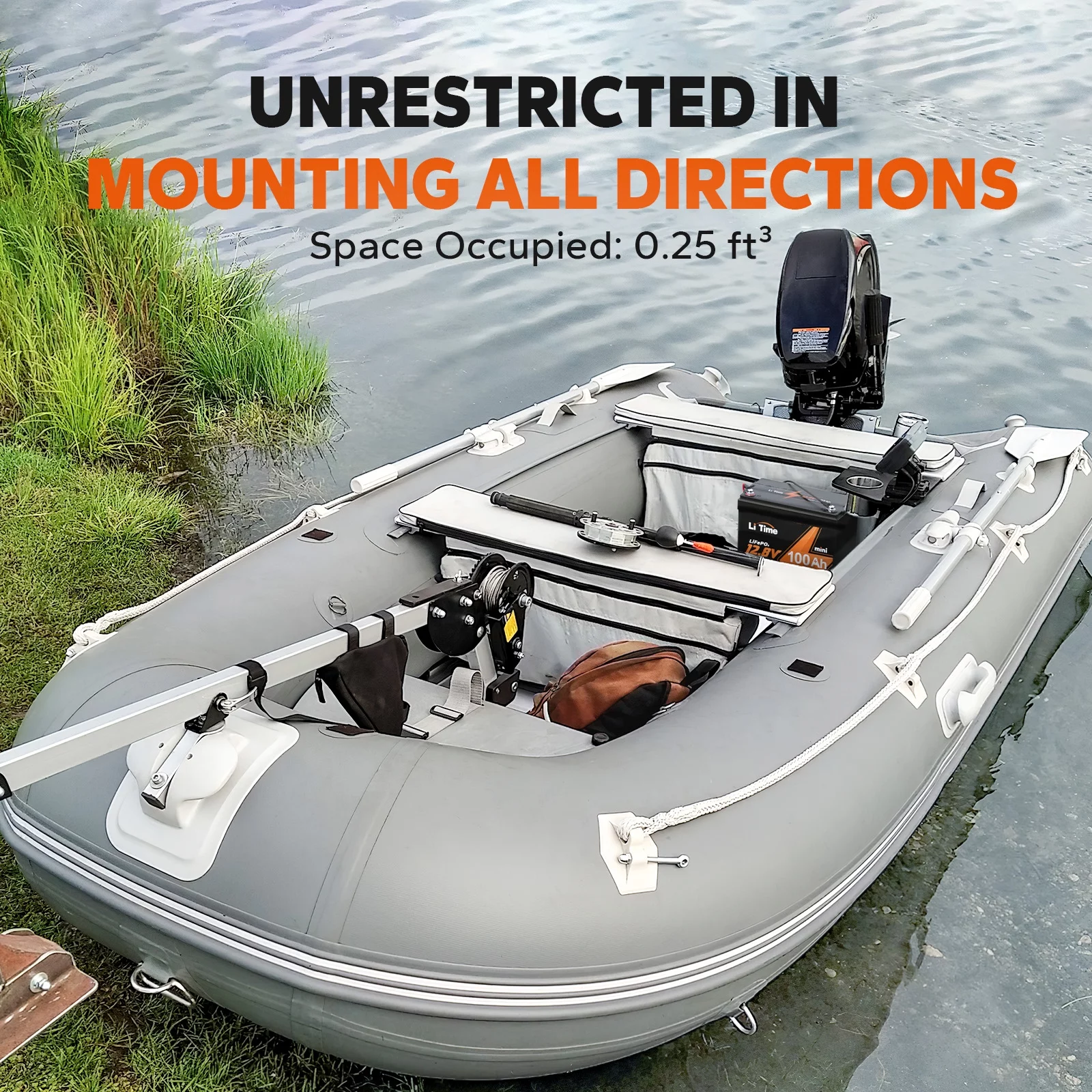 LiTime 12V 100Ah MINI LiFePO4 Lithium Battery, Upgraded Max. 1280Wh Energy Small Size LiFePO4 Battery with Upgraded 100A BMS for RV, Camper, Solar, Trolling Motor - Inhomebuy