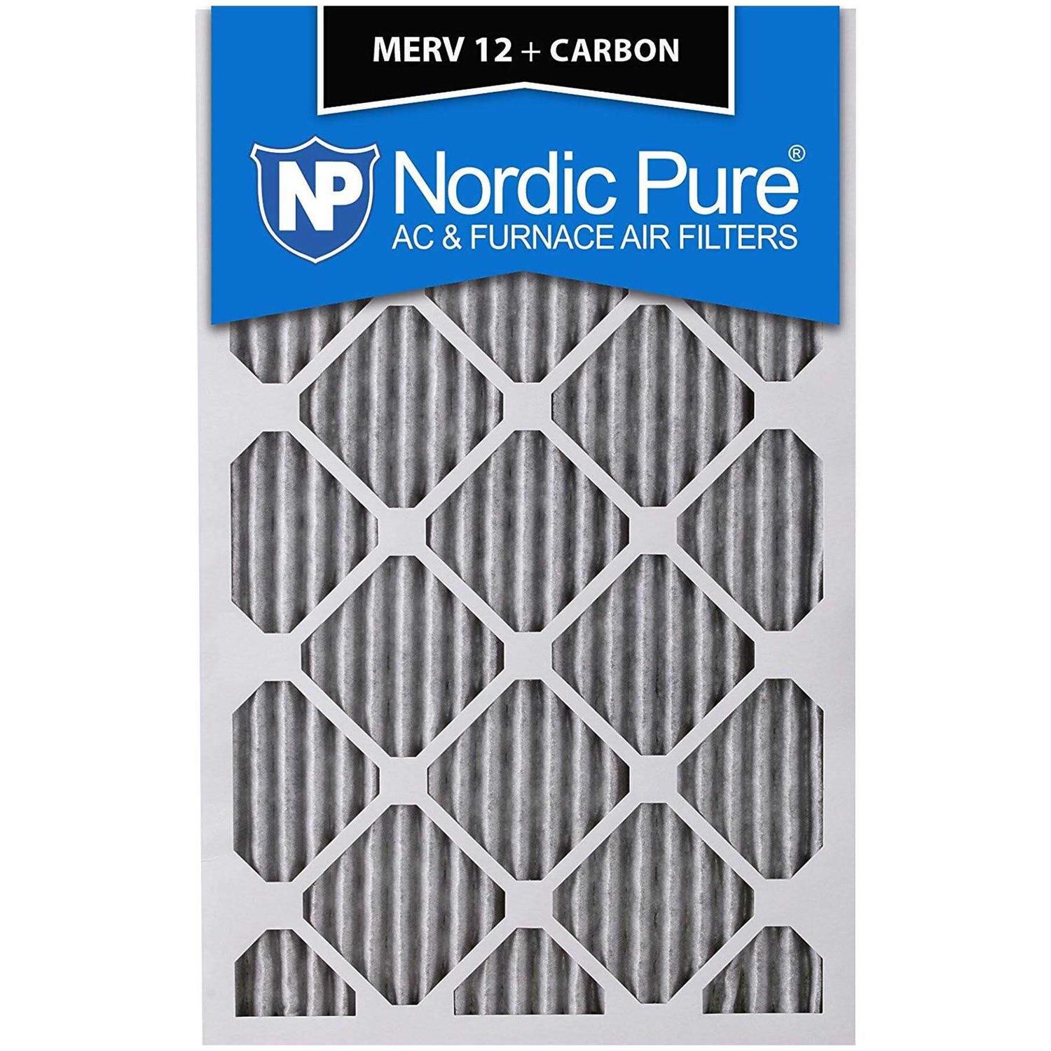 Nordic Pure MERV Pleated Plus Carbon AC Furnace Air Filters - Inhomebuy
