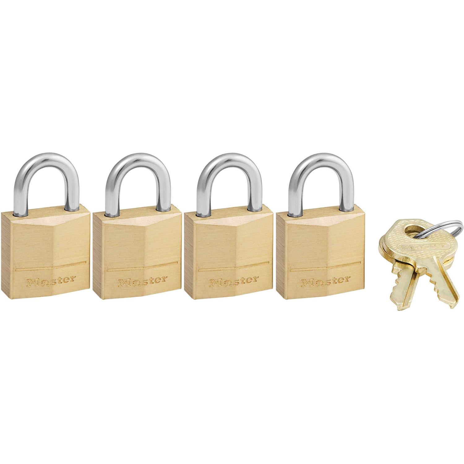 Master Lock 1177 Combination Padlock, Bottom, 4 Dial, Brass - Inhomebuy