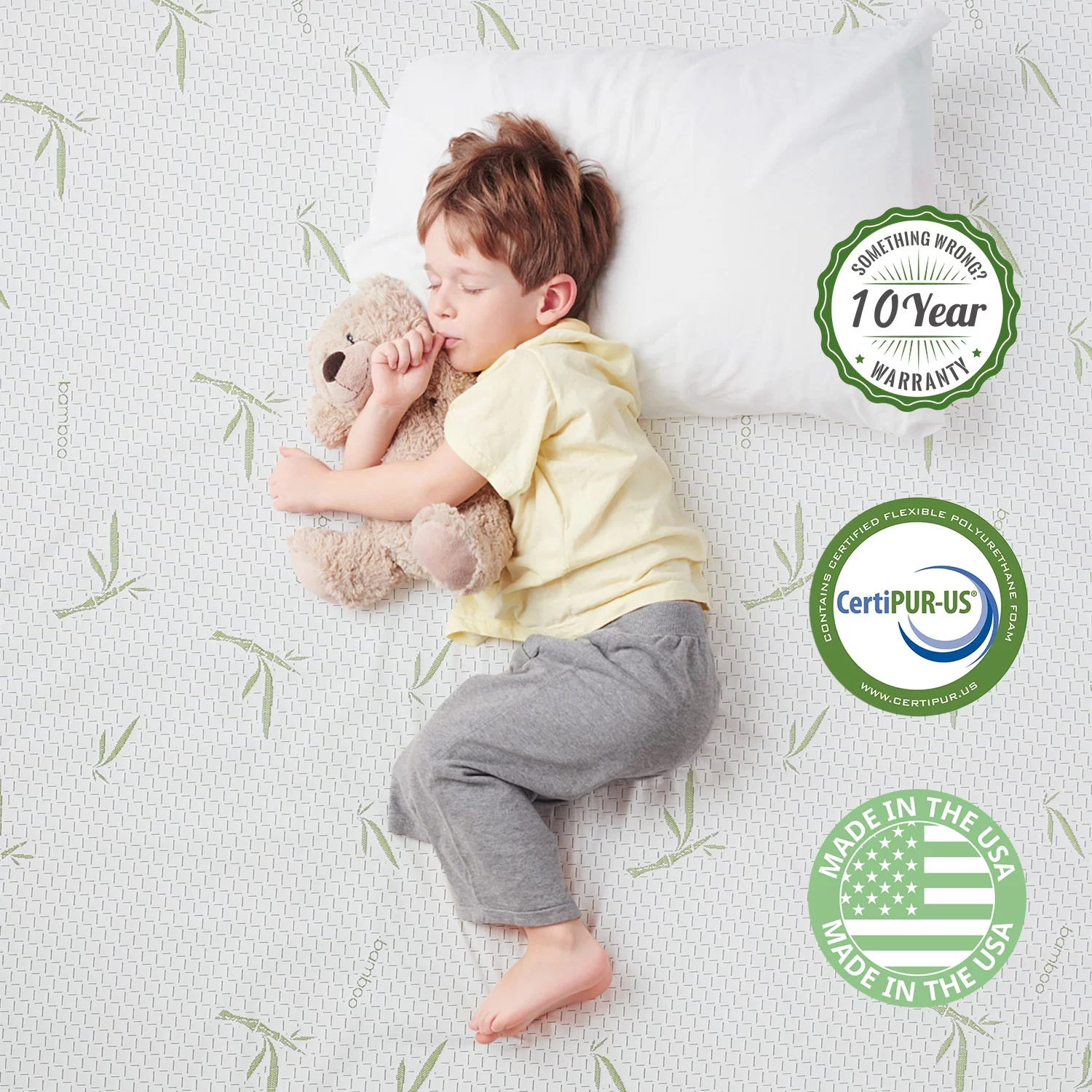 Twin Mattress, 6 inch Memory Foam Mattress Bed in a Box, with Green Tea Cooling Gel, Made in USA, Child - Inhomebuy