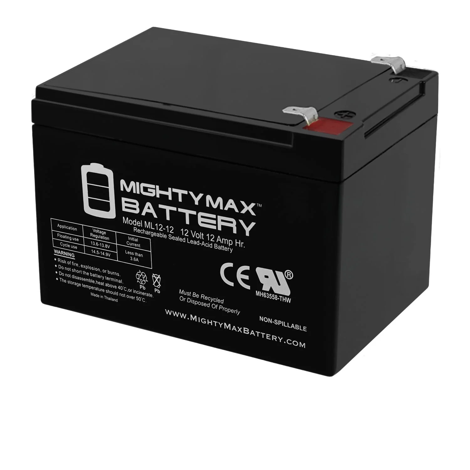 12V 12AH F2 Compatible SLA Battery Replacement for WP12-12E - Inhomebuy