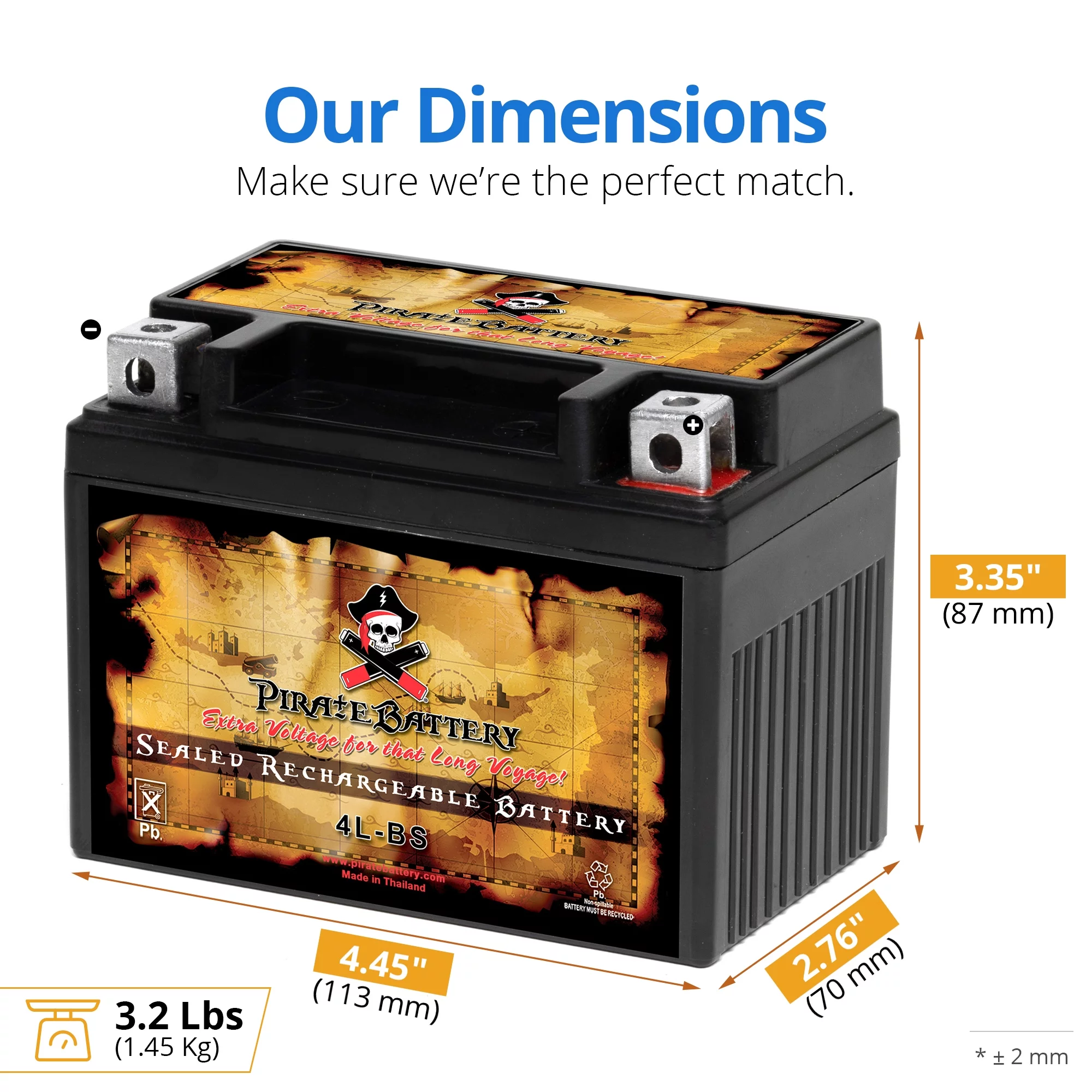 Pirate Battery Ytx4L-Bs Lawn Mower Battery for Snapper All Walk Behind Mowers Electric Start - Inhomebuy