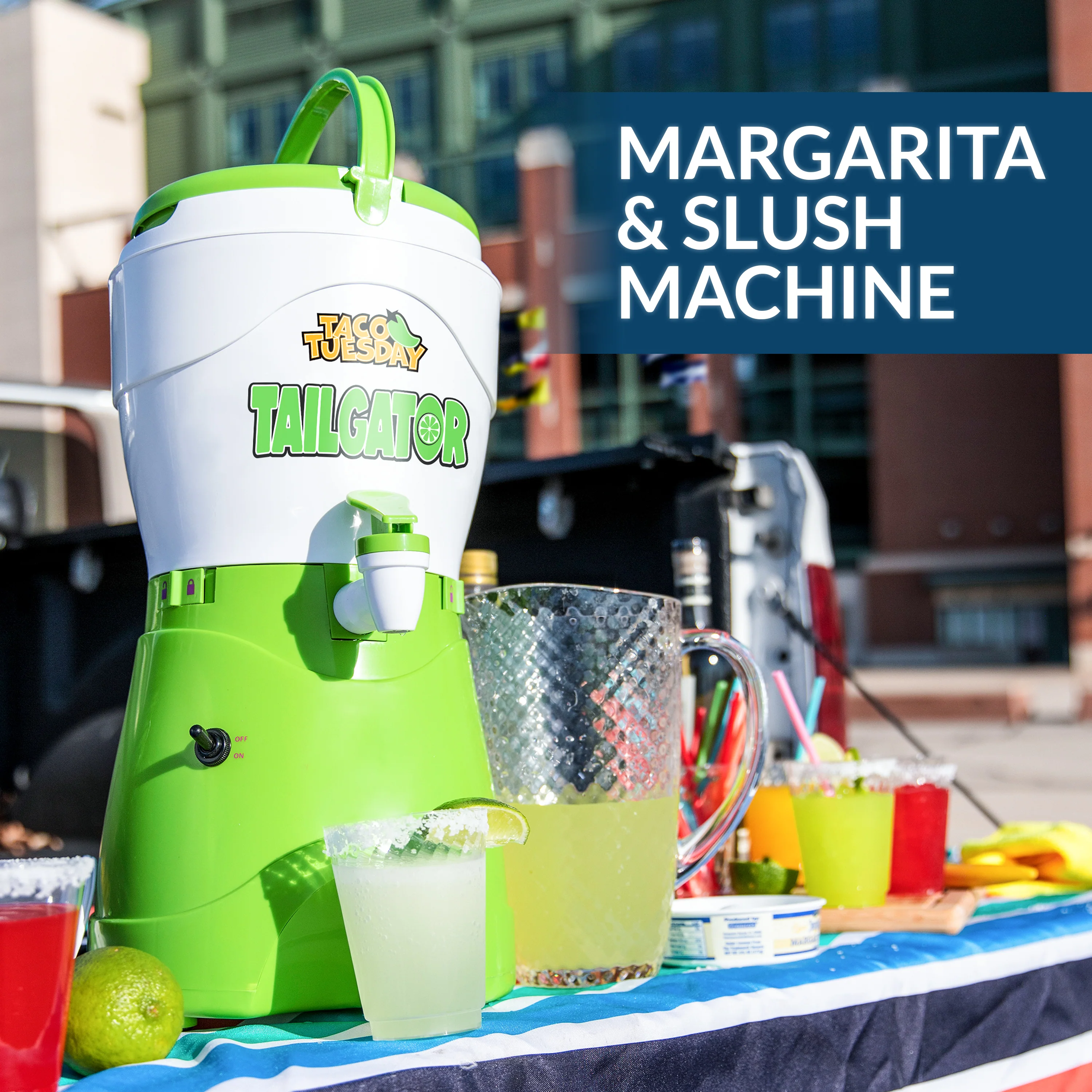 Taco Tuesday 1-Gallon AC/DC Tailgater Party Frozen Margarita & Slush Machine, Green - Inhomebuy