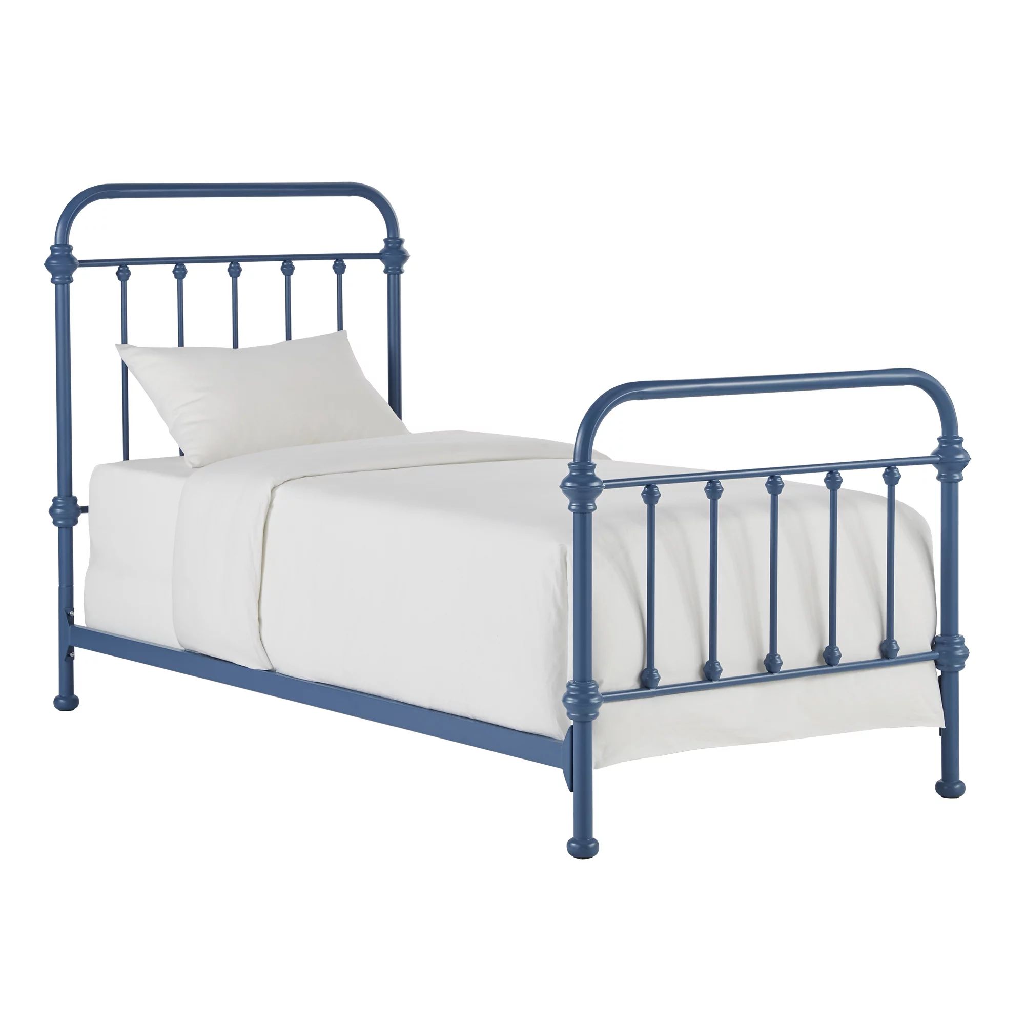 Weston Home Nottingham Metal Twin Bed, Blue Steel - Inhomebuy