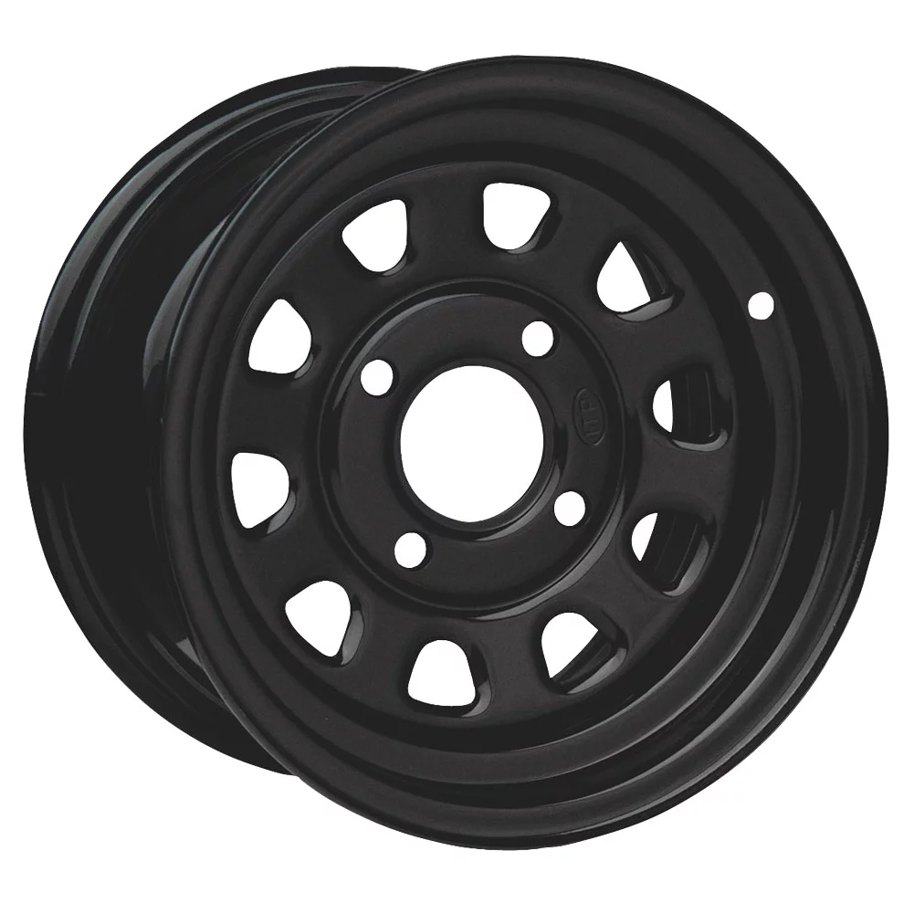 4/110 ITP Steel Wheel 12x7 5.0 + 2.0 Black For HONDA Pioneer 500 2015-2022 - Inhomebuy
