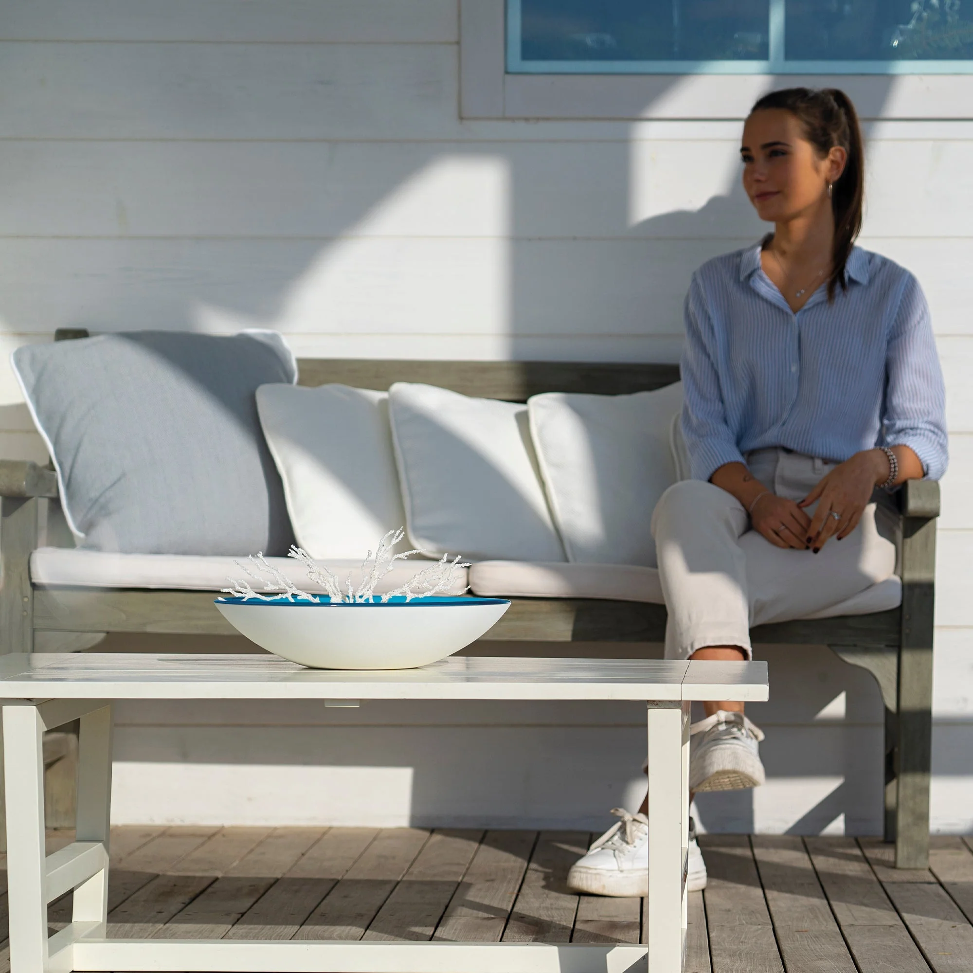 Center Piece /Fruit Bowl Twist Pale Blue - Inhomebuy