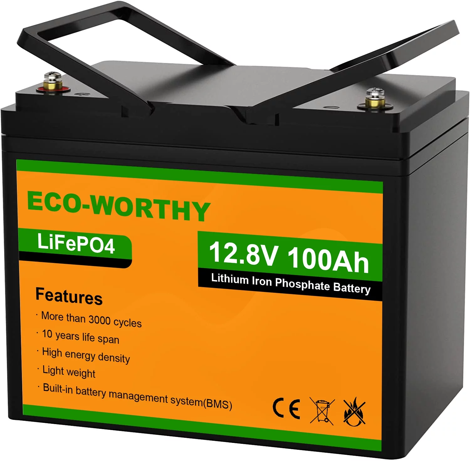 Eco-Worthy 12V 20AH Lithium Battery LiFePO4 Battery Deep Cycle for Outdoor Camping RV Boat Solar System - Inhomebuy