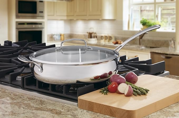 Cuisinart S/S Sauté Pan 5qt w/helper handle, Contour series | 433-30H - Inhomebuy