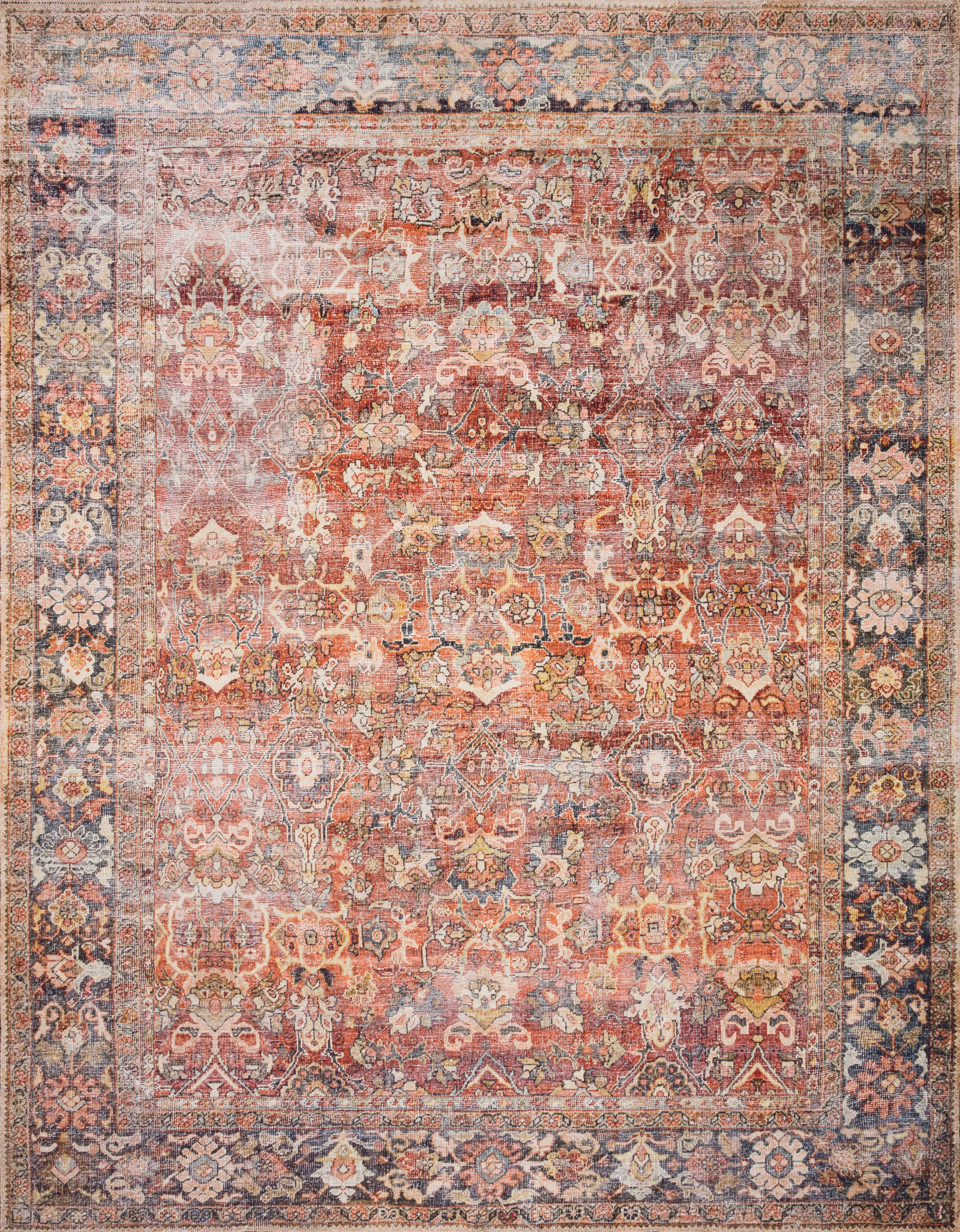 Loloi II Layla Collection Rug in Spice, Marine - 7'6