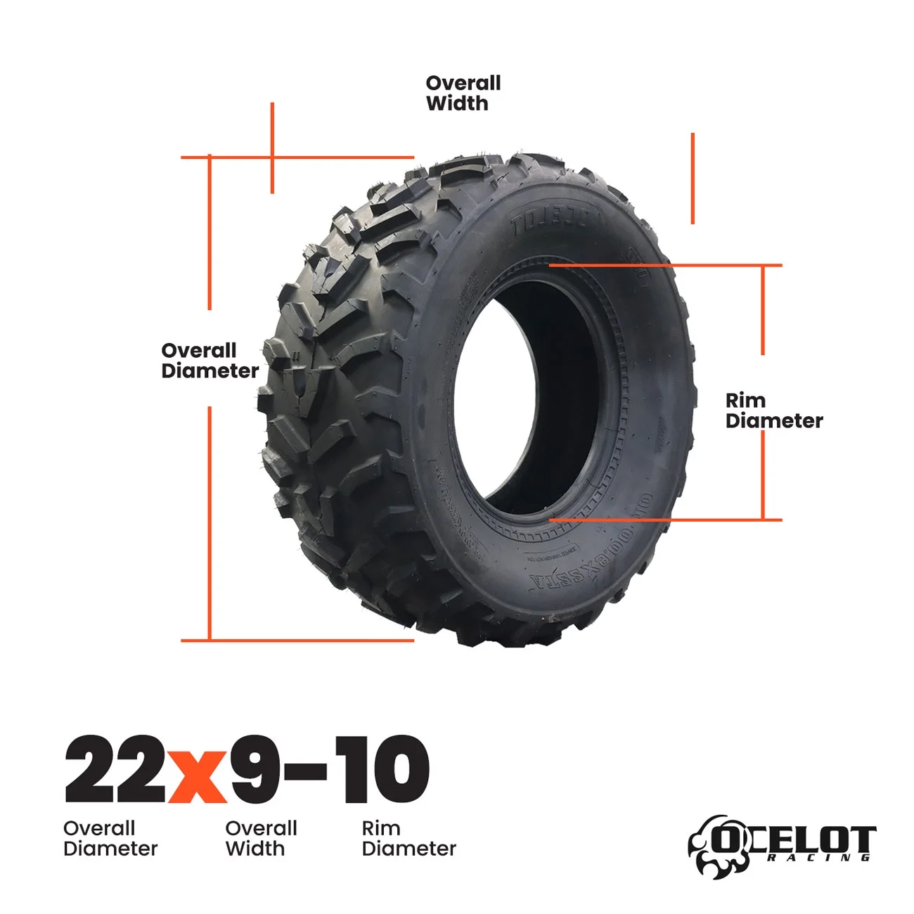 22 x 9 - 10 Ocelot P367 ATV Tire - Inhomebuy