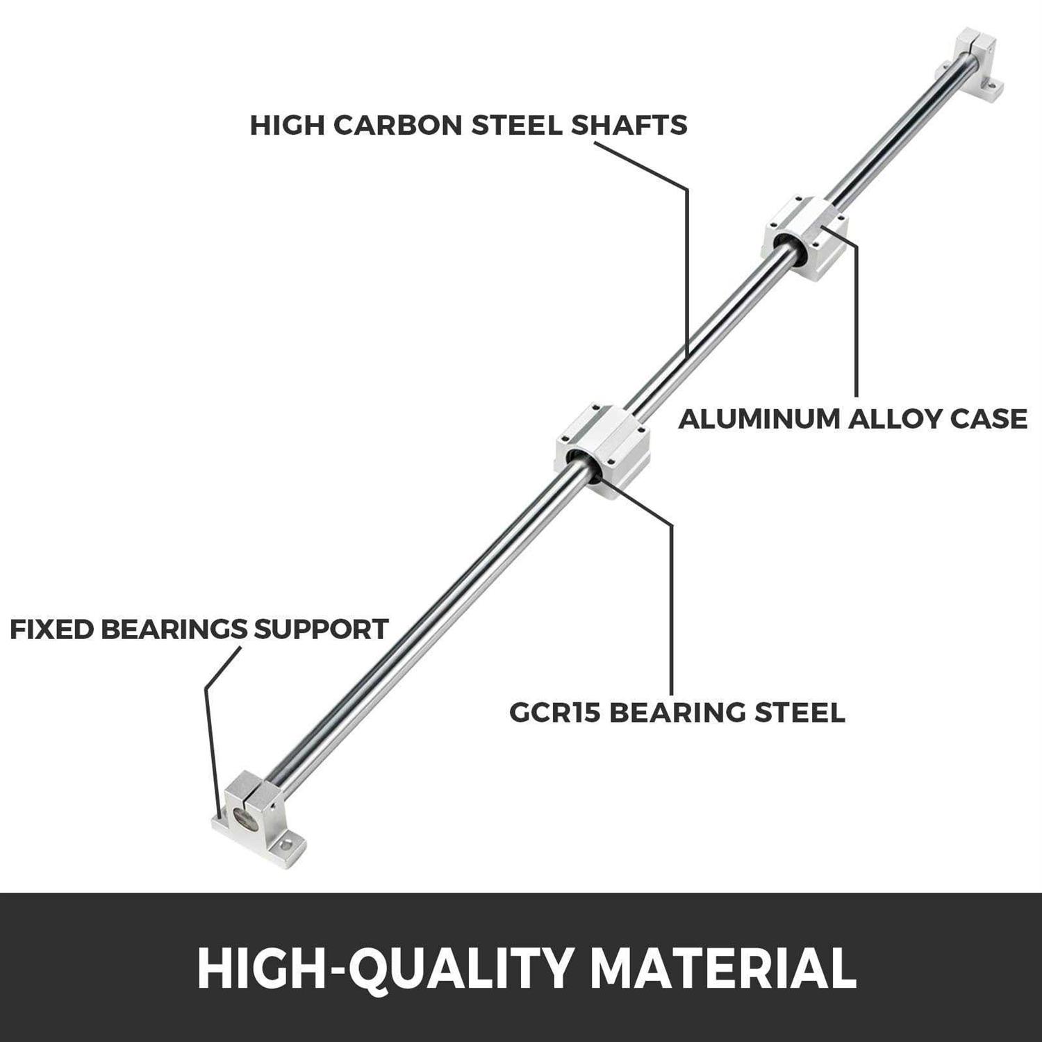 VEVOR Linear Rail Set, SBR20 2 PCS SBR20 4 PCS SBR20UU Slide Blocks, Linear - Inhomebuy