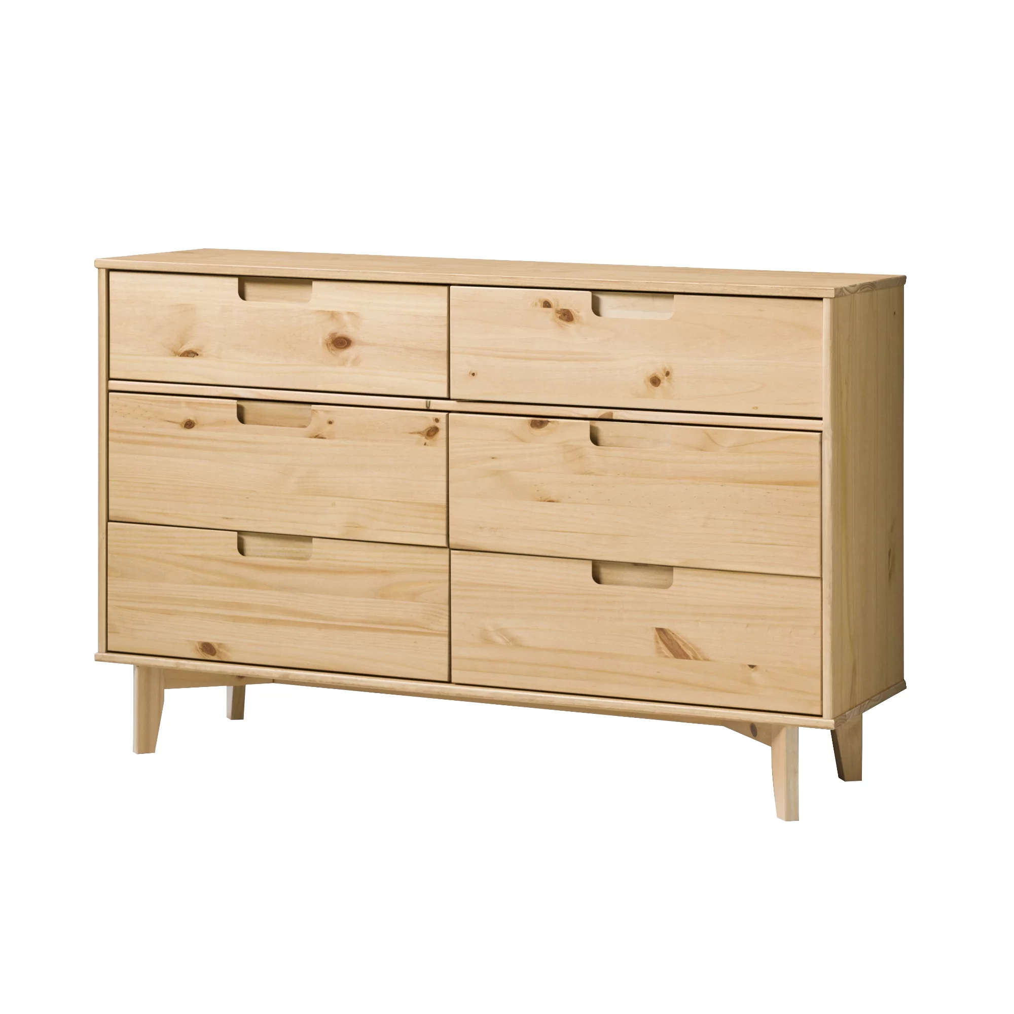 Walker Edison Sonoma 6-Drawer Solid Wood Caramel Dresser - Inhomebuy