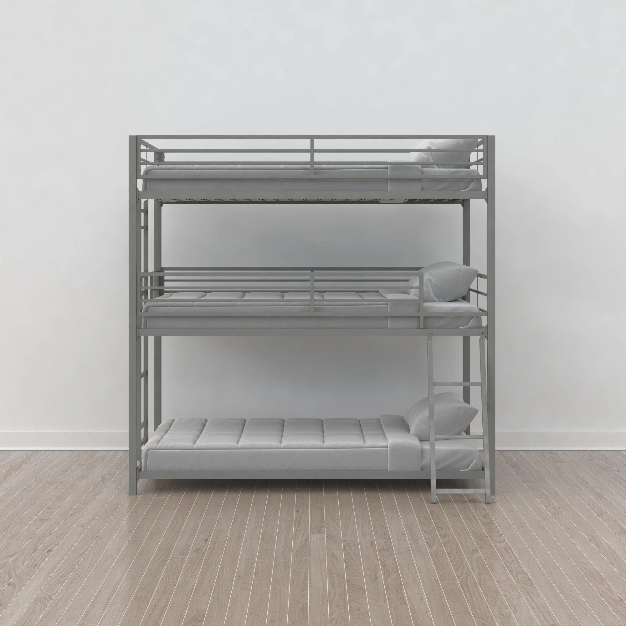 Your Zone June Triple Twin Metal Bunk Bed, Black - Inhomebuy
