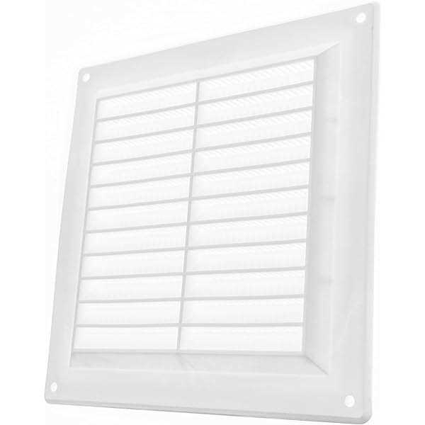 ECOPRO Vent White Square Vent Grille with Protective mesh. Lightweight Plastic Ventilation Register/Cover. Indoor and Outdoor Soffit - Inhomebuy