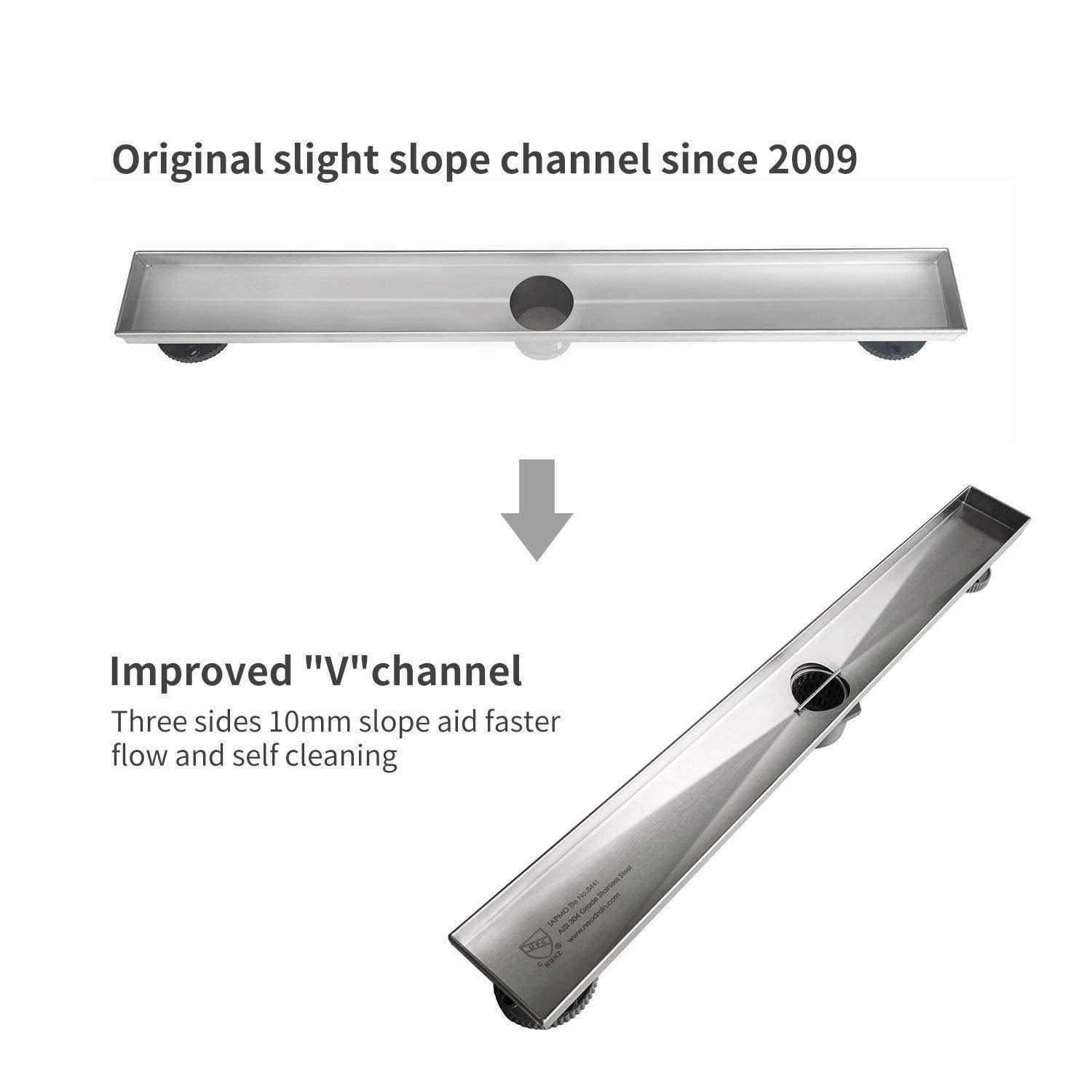 Neodrain Linear Shower Drain with Tile Insert Grate - Inhomebuy