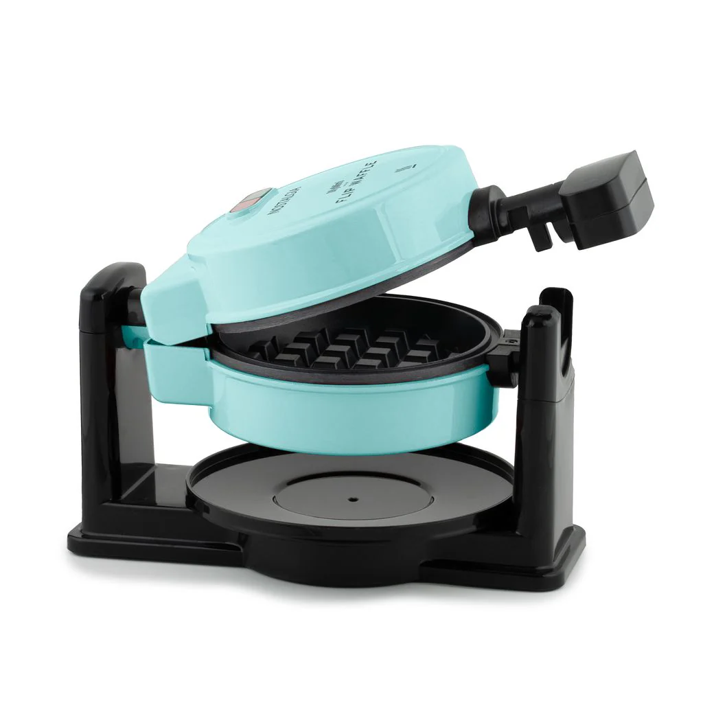 MyMini Flip Belgian Waffle Maker, Aqua - Inhomebuy