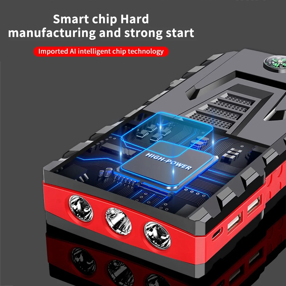 PRAXO Multi-functional Car Jump Starter, 5000A Peak 99800mAh Battery Jump Starter, 12V Car Battery Charger, Auto Battery Booster w/ LCD Display & 3 LED Modes, Portable Power Bank Charger - Inhomebuy