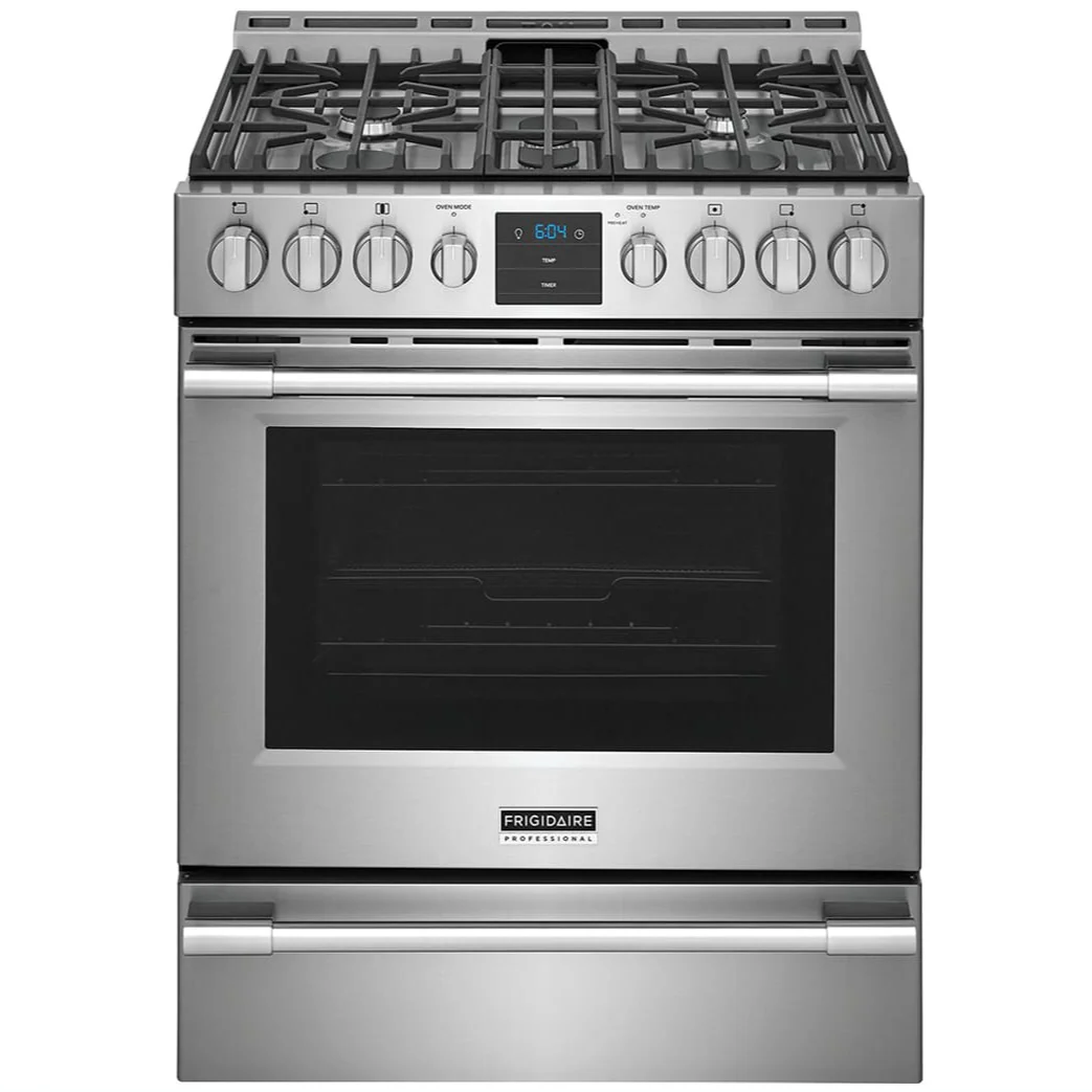 Frigidaire Pro 30-In Convection Gas Range with 5 Burners Self-Clean Air Fry Stainless Steel - PCFG3078AF - Inhomebuy