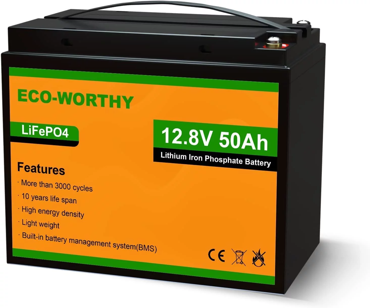 Eco-Worthy 12V 20AH Lithium Battery LiFePO4 Battery Deep Cycle for Outdoor Camping RV Boat Solar System - Inhomebuy