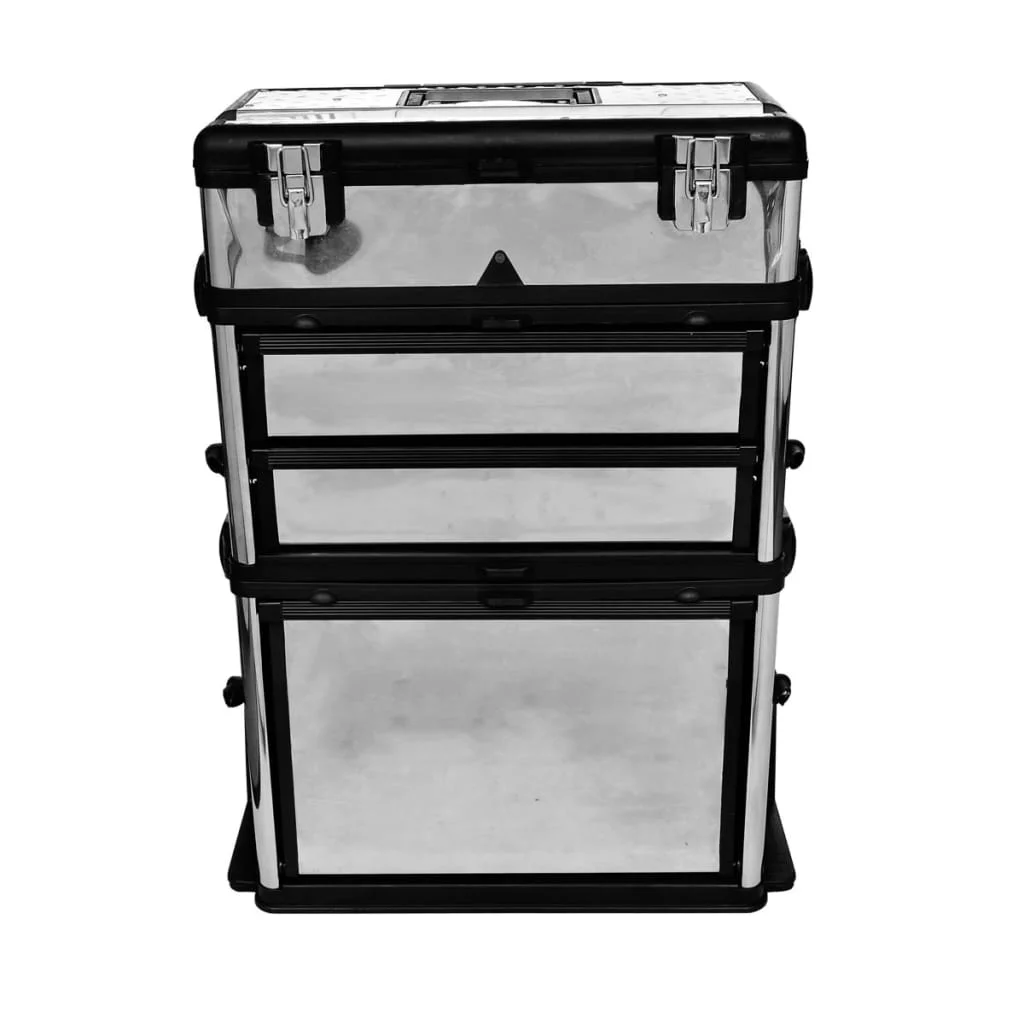 vidaXL 3-Part Rolling Tool Box with 2 Wheels - Inhomebuy